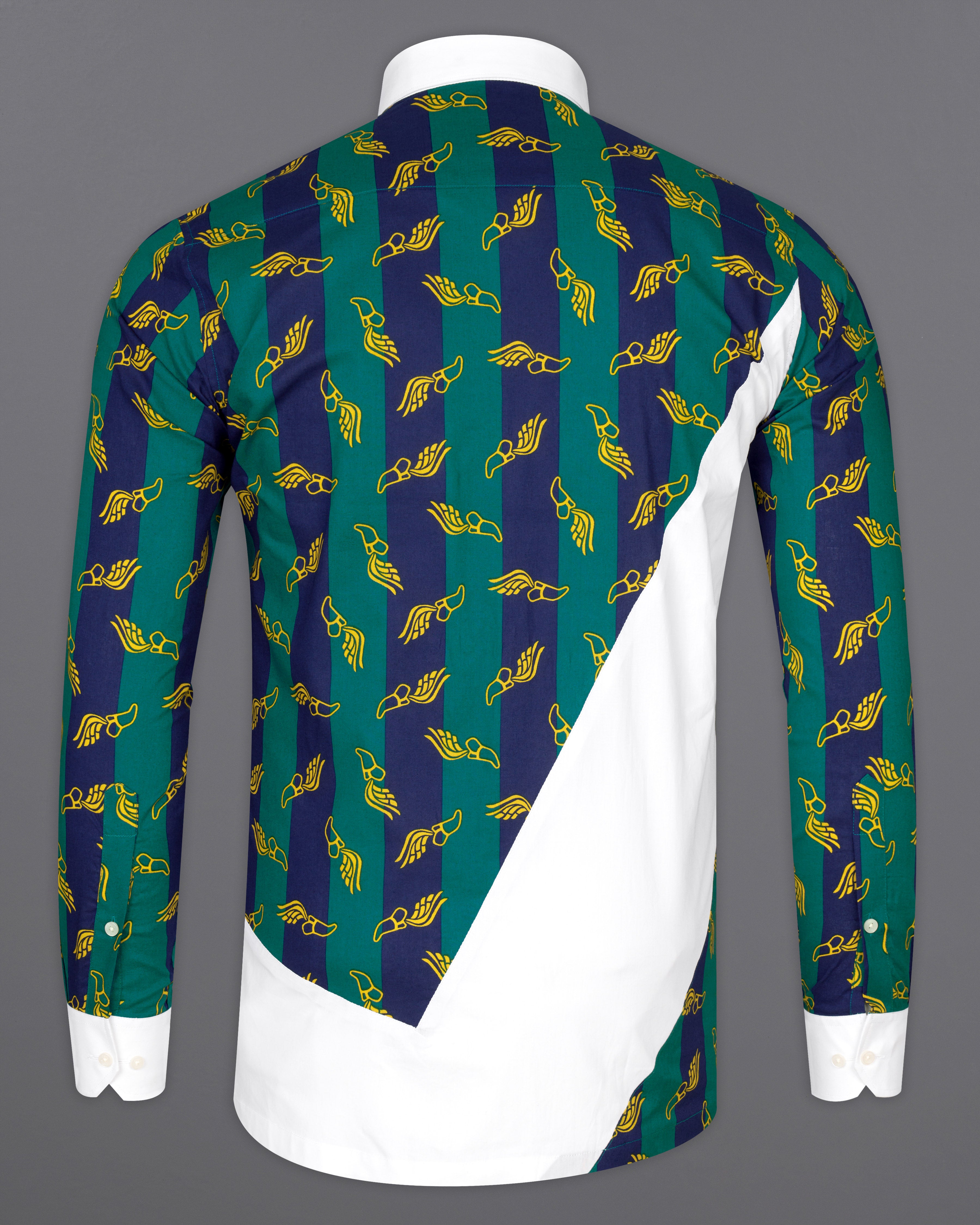 Bright White with Deep Teal Green and Cloud Burst Blue Printed Premium Cotton Designer Shirt 9767-P364-38, 9767-P364-H-38, 9767-P364-39, 9767-P364-H-39, 9767-P364-40, 9767-P364-H-40, 9767-P364-42, 9767-P364-H-42, 9767-P364-44, 9767-P364-H-44, 9767-P364-46, 9767-P364-H-46, 9767-P364-48, 9767-P364-H-48, 9767-P364-50, 9767-P364-H-50, 9767-P364-52, 9767-P364-H-52