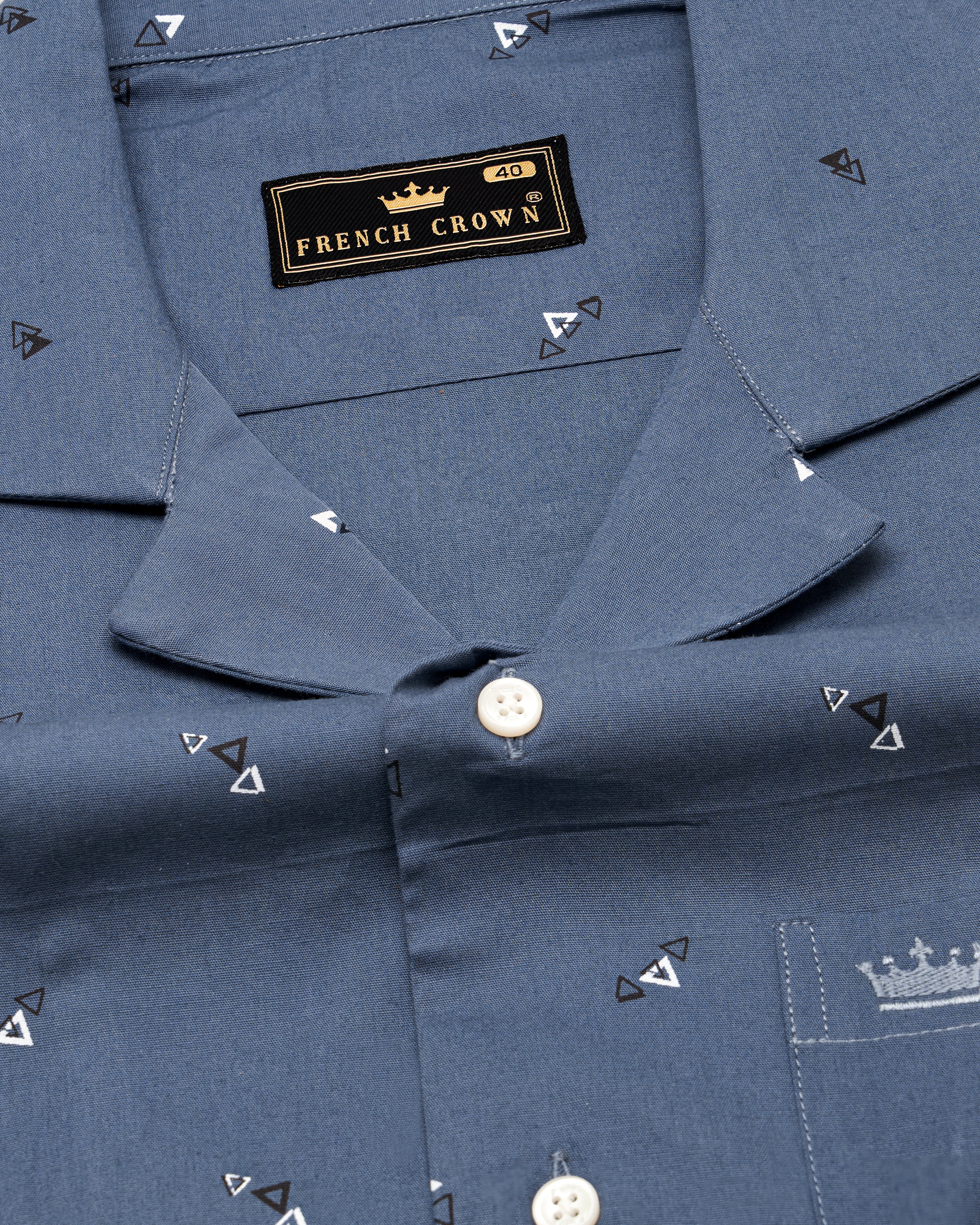 Waikawa Blue Printed Premium Cotton Half Sleeves Shirt 9784-CC-SS-38, 9784-CC-SS-H-38, 9784-CC-SS-39, 9784-CC-SS-H-39, 9784-CC-SS-40, 9784-CC-SS-H-40, 9784-CC-SS-42, 9784-CC-SS-H-42, 9784-CC-SS-44, 9784-CC-SS-H-44, 9784-CC-SS-46, 9784-CC-SS-H-46, 9784-CC-SS-48, 9784-CC-SS-H-48, 9784-CC-SS-50, 9784-CC-SS-H-50, 9784-CC-SS-52, 9784-CC-SS-H-52