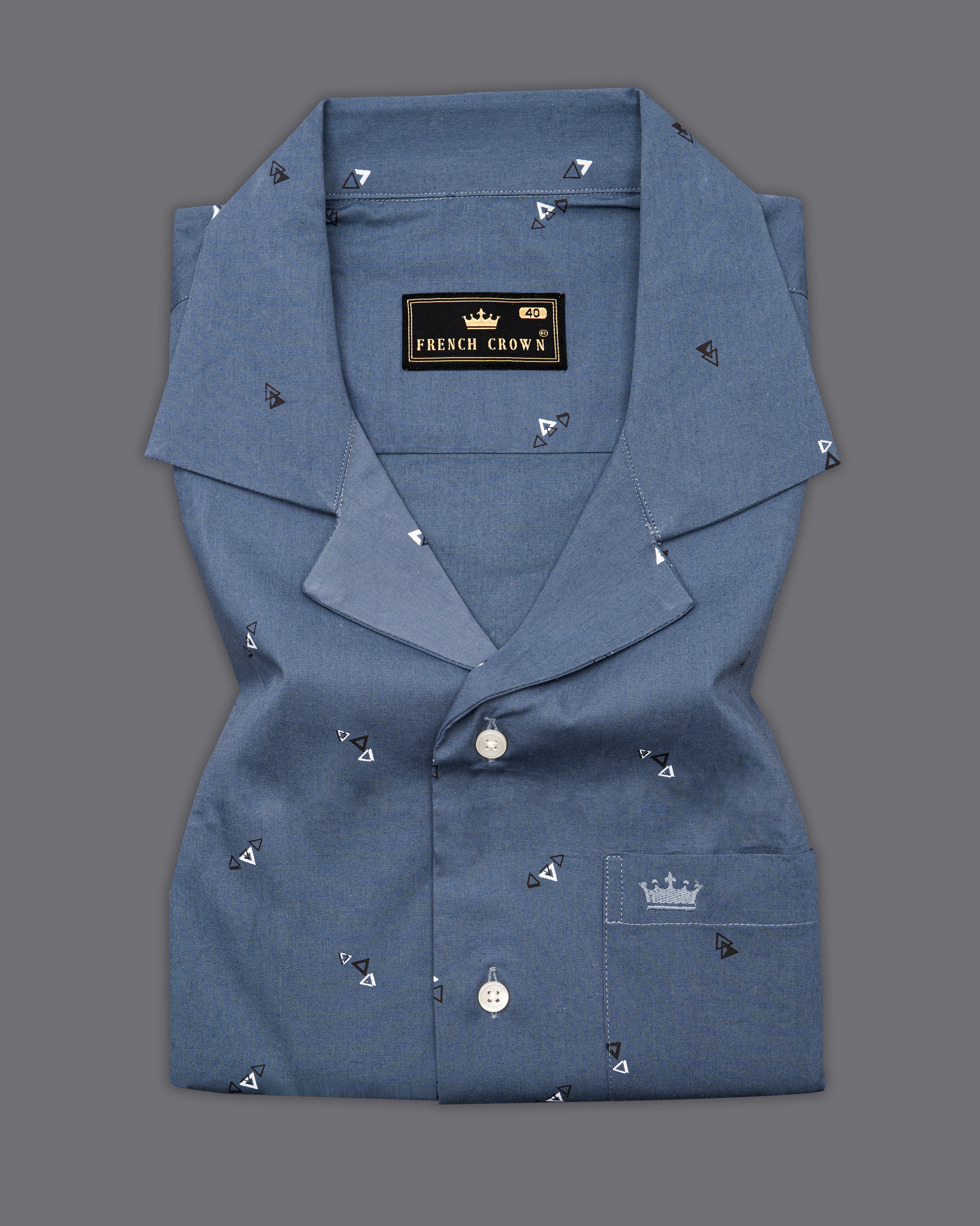 Waikawa Blue Printed Premium Cotton Half Sleeves Shirt 9784-CC-SS-38, 9784-CC-SS-H-38, 9784-CC-SS-39, 9784-CC-SS-H-39, 9784-CC-SS-40, 9784-CC-SS-H-40, 9784-CC-SS-42, 9784-CC-SS-H-42, 9784-CC-SS-44, 9784-CC-SS-H-44, 9784-CC-SS-46, 9784-CC-SS-H-46, 9784-CC-SS-48, 9784-CC-SS-H-48, 9784-CC-SS-50, 9784-CC-SS-H-50, 9784-CC-SS-52, 9784-CC-SS-H-52