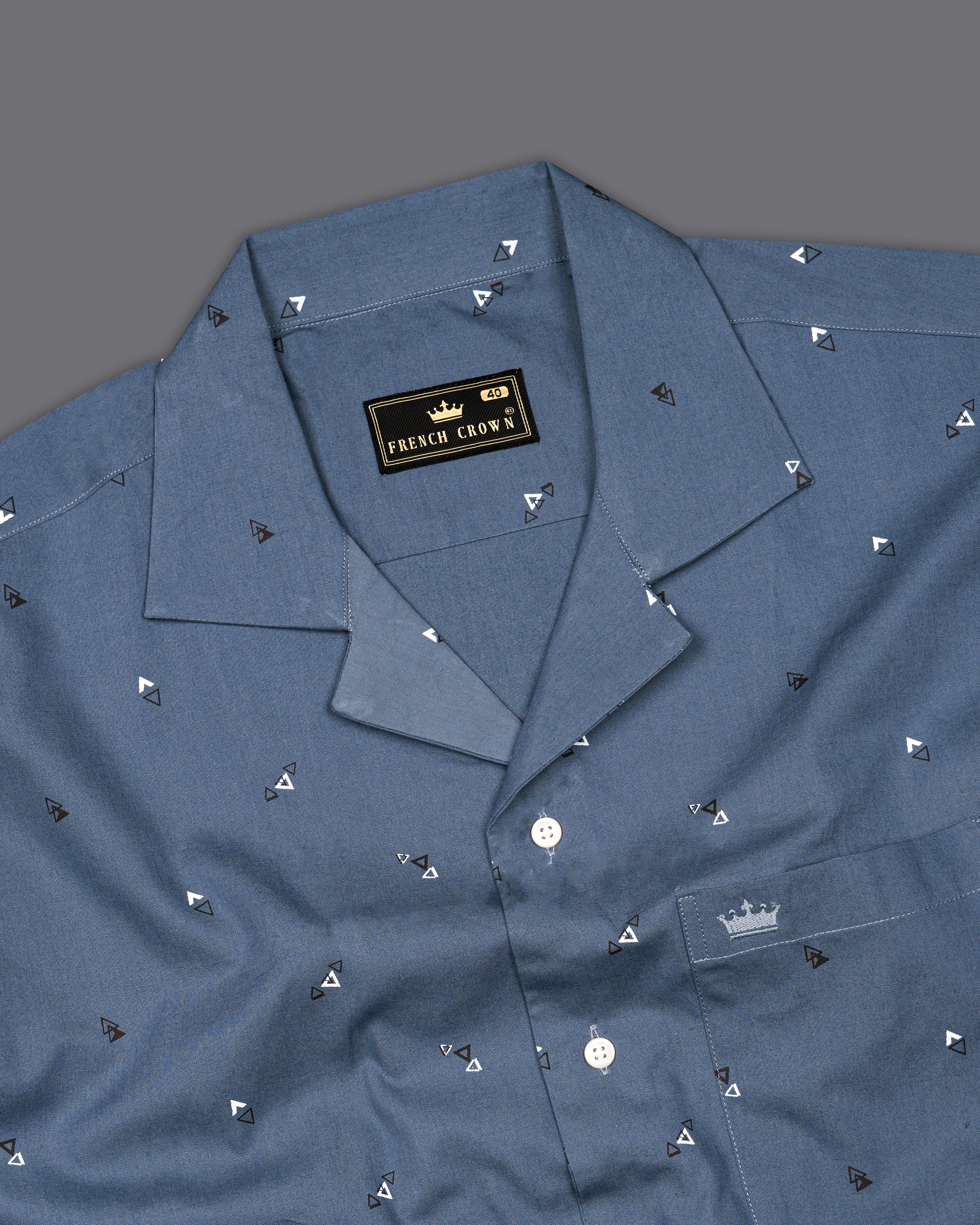 Waikawa Blue Printed Premium Cotton Half Sleeves Shirt 9784-CC-SS-38, 9784-CC-SS-H-38, 9784-CC-SS-39, 9784-CC-SS-H-39, 9784-CC-SS-40, 9784-CC-SS-H-40, 9784-CC-SS-42, 9784-CC-SS-H-42, 9784-CC-SS-44, 9784-CC-SS-H-44, 9784-CC-SS-46, 9784-CC-SS-H-46, 9784-CC-SS-48, 9784-CC-SS-H-48, 9784-CC-SS-50, 9784-CC-SS-H-50, 9784-CC-SS-52, 9784-CC-SS-H-52