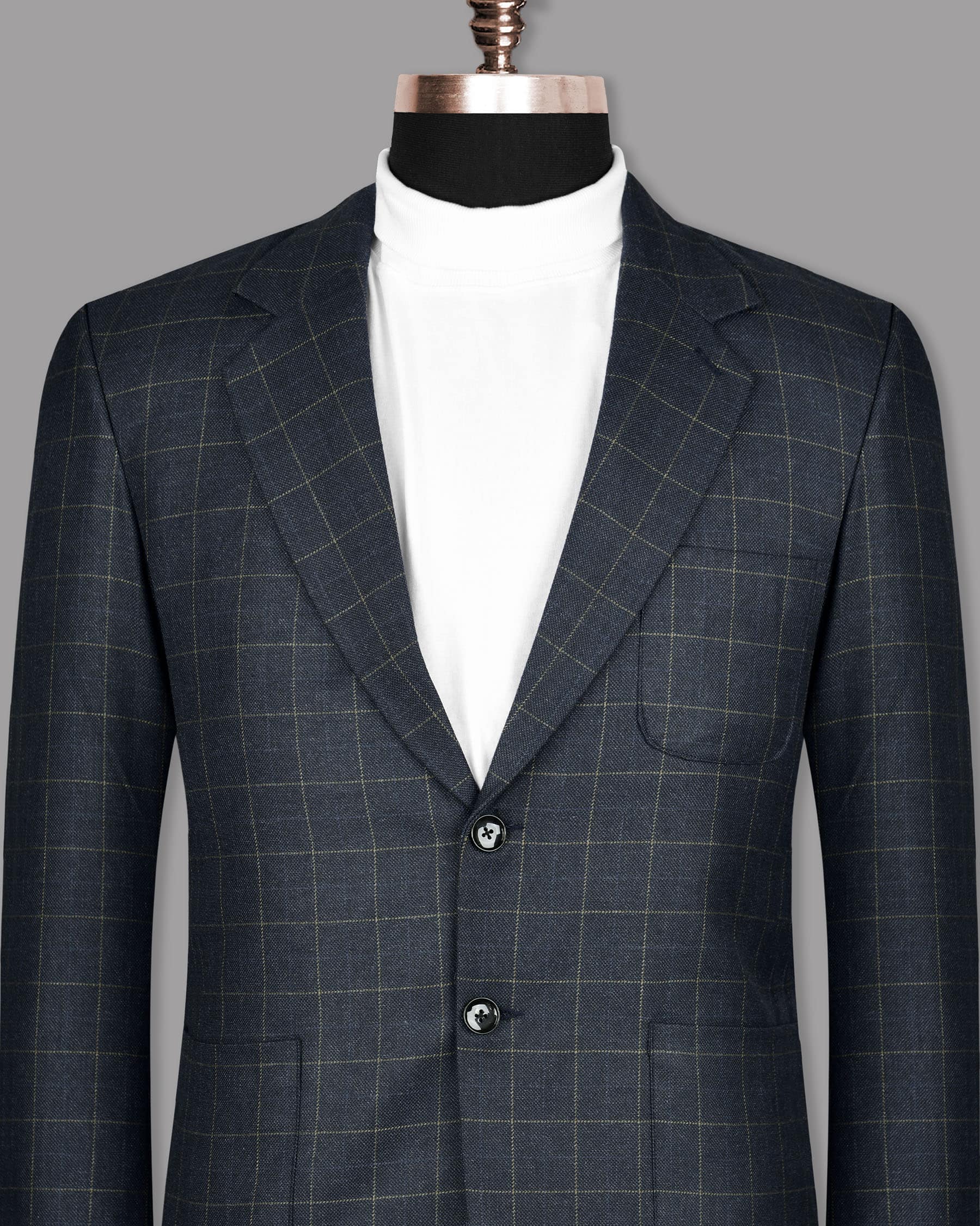 Charcoal with Thin Yellow Windowpane Wool Rich Blazer BL1081-SB-PP-38, BL1081-SB-PP-60, BL1081-SB-PP-40, BL1081-SB-PP-44, BL1081-SB-PP-46, BL1081-SB-PP-48, BL1081-SB-PP-50, BL1081-SB-PP-52, BL1081-SB-PP-54, BL1081-SB-PP-56, BL1081-SB-PP-36, BL1081-SB-PP-58, BL1081-SB-PP-42