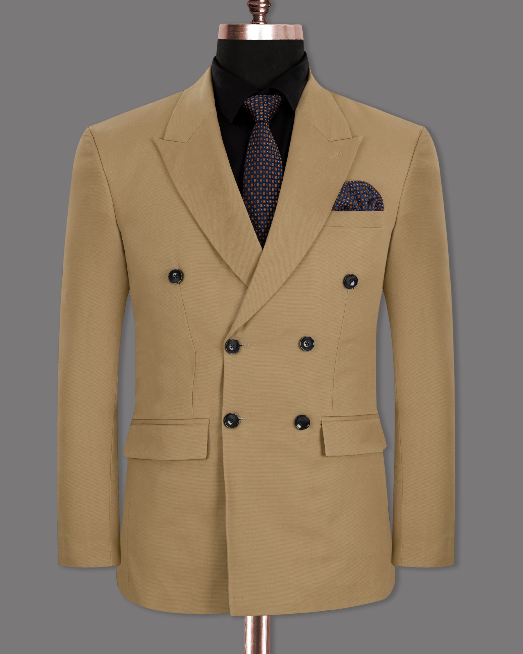 Mongoose Cream Stretchable Double Breasted Premium Cotton Blazer BL1266-DB-44, BL1266-DB-48, BL1266-DB-52, BL1266-DB-54, BL1266-DB-56, BL1266-DB-58, BL1266-DB-60, BL1266-DB-36, BL1266-DB-38, BL1266-DB-40, BL1266-DB-42, BL1266-DB-46, BL1266-DB-50