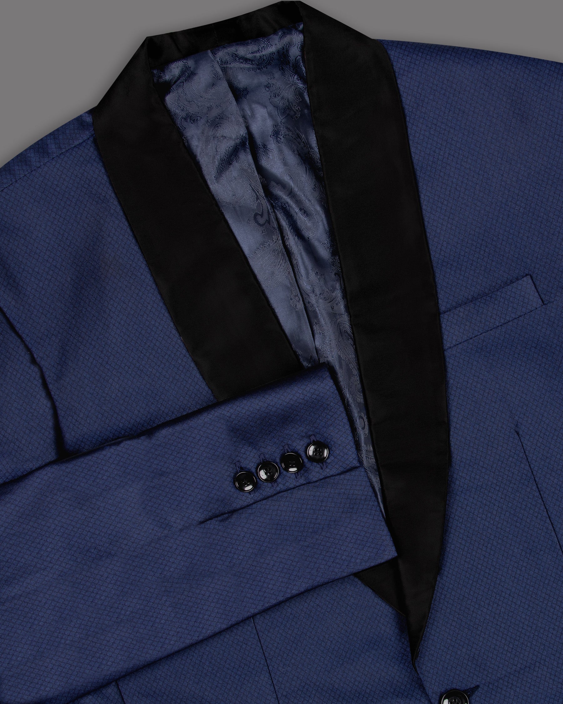 Port Gore Blue Subtle Textured Woolrich Tuxedo Blazer BL1273-BKL-48, BL1273-BKL-56, BL1273-BKL-36, BL1273-BKL-38, BL1273-BKL-40, BL1273-BKL-42, BL1273-BKL-44, BL1273-BKL-46, BL1273-BKL-50, BL1273-BKL-52, BL1273-BKL-54, BL1273-BKL-58, BL1273-BKL-60