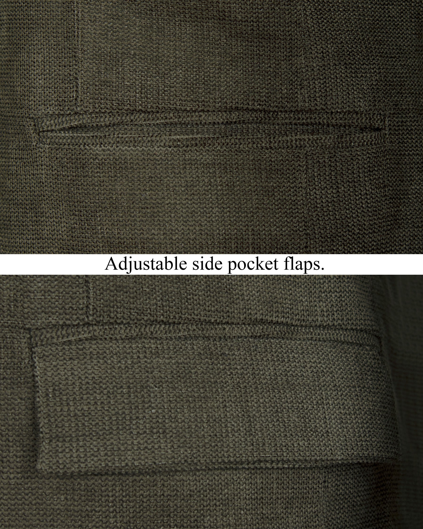 Merlin Green Cross Placket Bandhgala/Mandarin Corduroy Premium Cotton Blazer