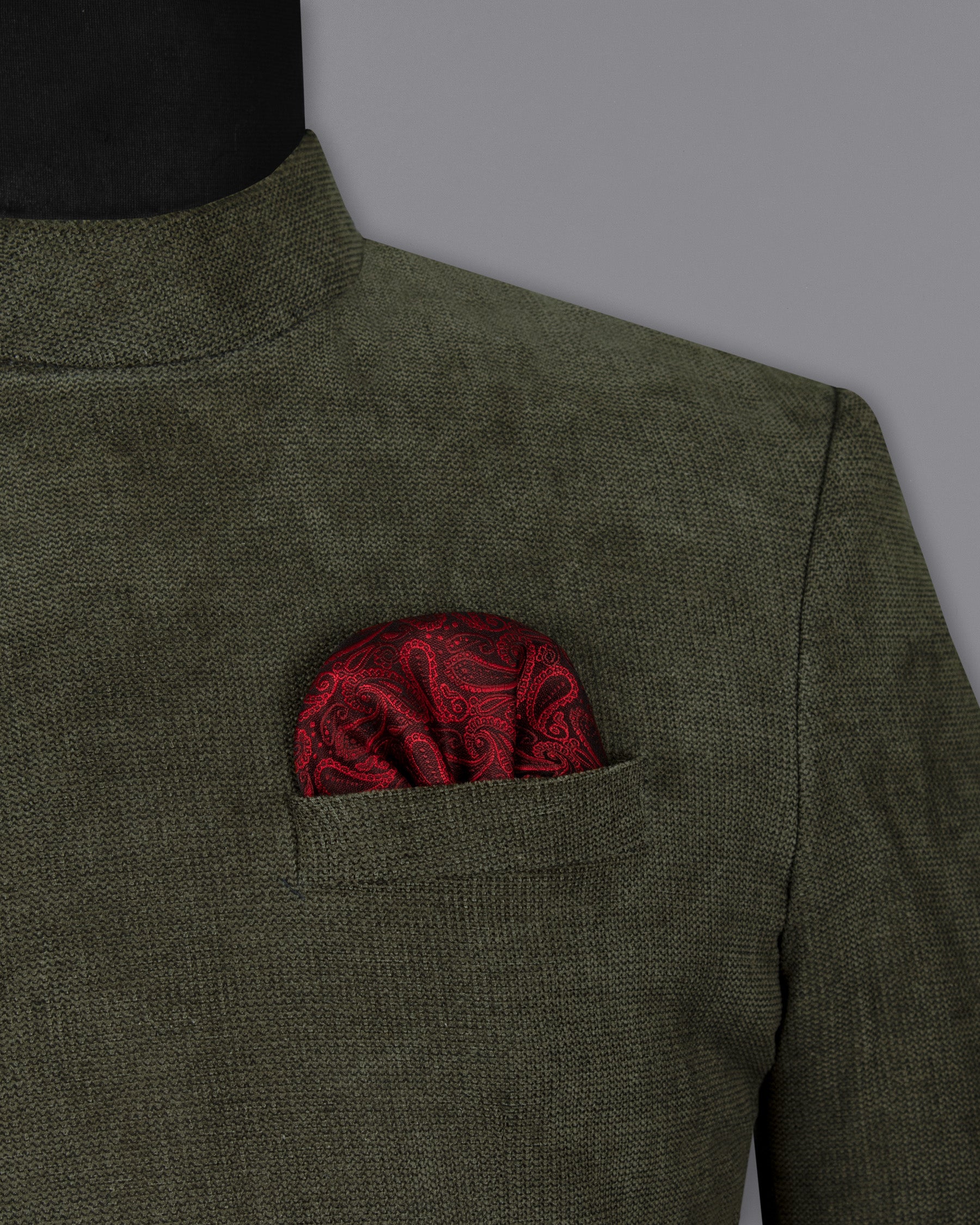 Merlin Green Cross Buttoned Bandhgala/Mandarin Corduroy Premium Cotton Blazer BL1299-CBG2-36, BL1299-CBG2-38, BL1299-CBG2-40, BL1299-CBG2-42, BL1299-CBG2-44, BL1299-CBG2-46, BL1299-CBG2-48, BL1299-CBG2-50, BL1299-CBG2-52, BL1299-CBG2-54, BL1299-CBG2-56, BL1299-CBG2-58, BL1299-CBG2-60