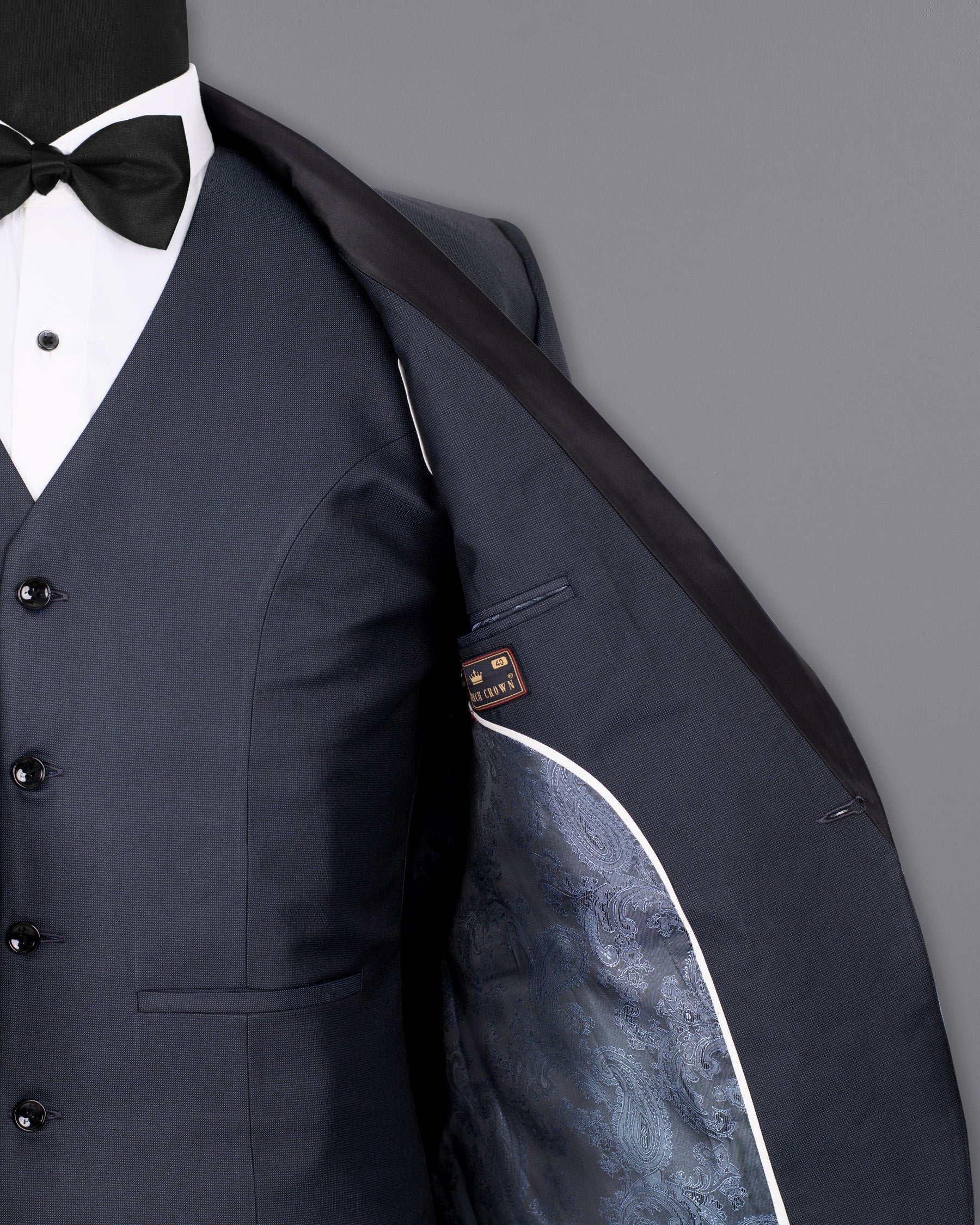 Tangaroa Blue Wool Rich Tuxedo Blazer BL1349-BKL-36, BL1349-BKL-38, BL1349-BKL-40, BL1349-BKL-42, BL1349-BKL-44, BL1349-BKL-46, BL1349-BKL-48, BL1349-BKL-50, BL1349-BKL-52, BL1349-BKL-54, BL1349-BKL-56, BL1349-BKL-58, BL1349-BKL-60