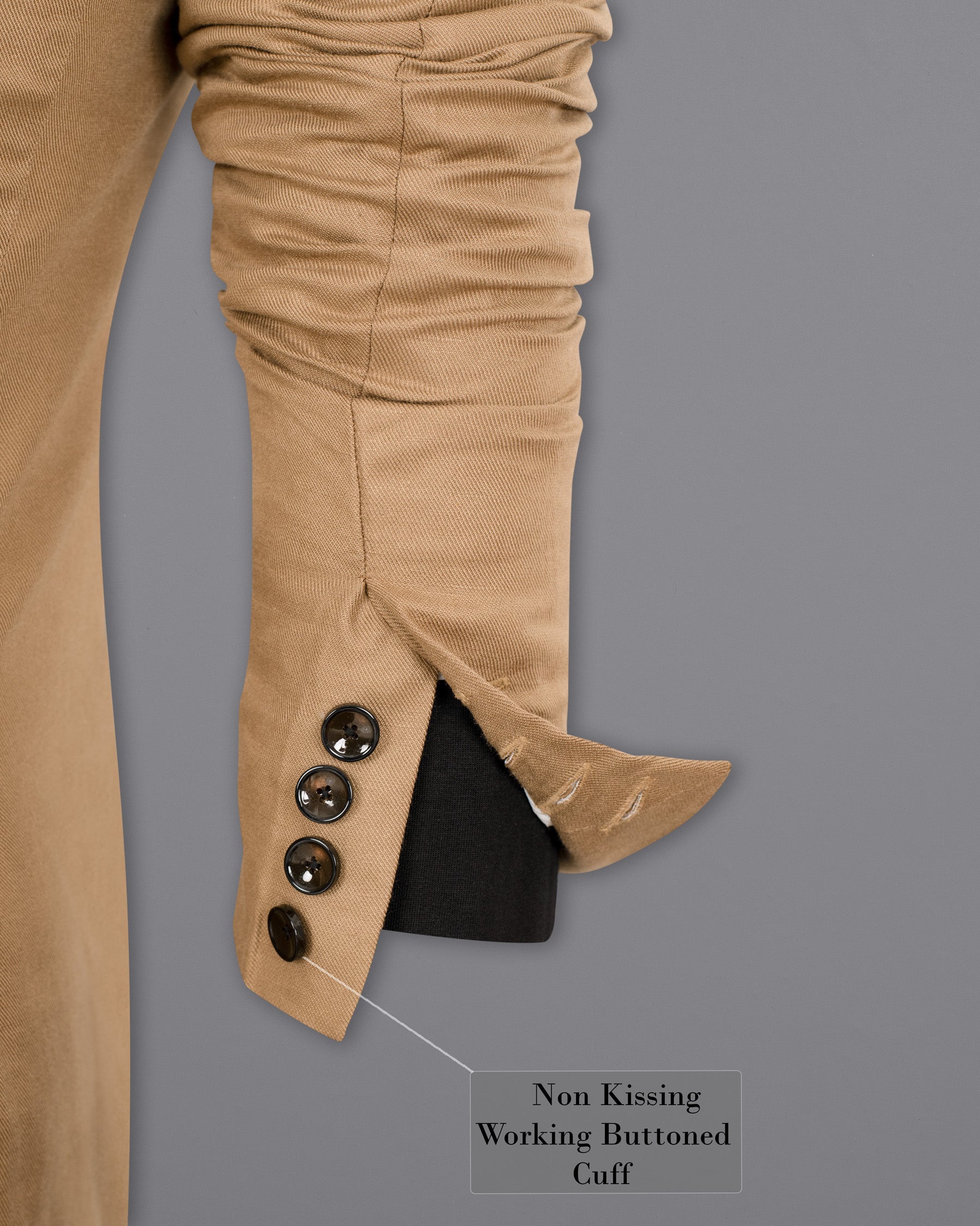 Pale Taupe Double Breasted Luxurious Linen Sports Blazer