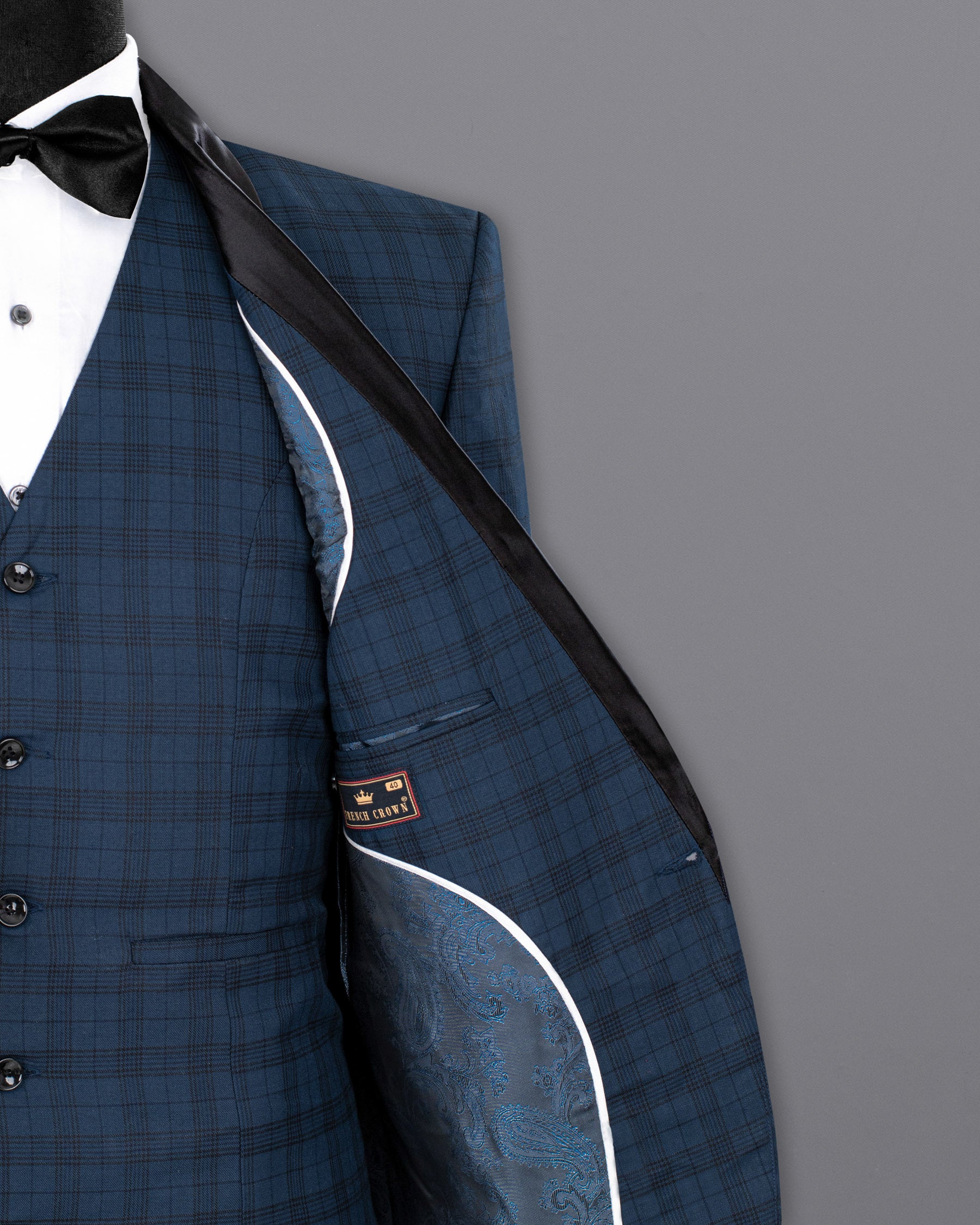 Nile Blue Plaid Wool Rich Tuxedo Blazer BL1366-BKL-36, BL1366-BKL-38, BL1366-BKL-40, BL1366-BKL-42, BL1366-BKL-44, BL1366-BKL-46, BL1366-BKL-48, BL1366-BKL-50, BL1366-BKL-52, BL1366-BKL-54, BL1366-BKL-56, BL1366-BKL-58, BL1366-BKL-60