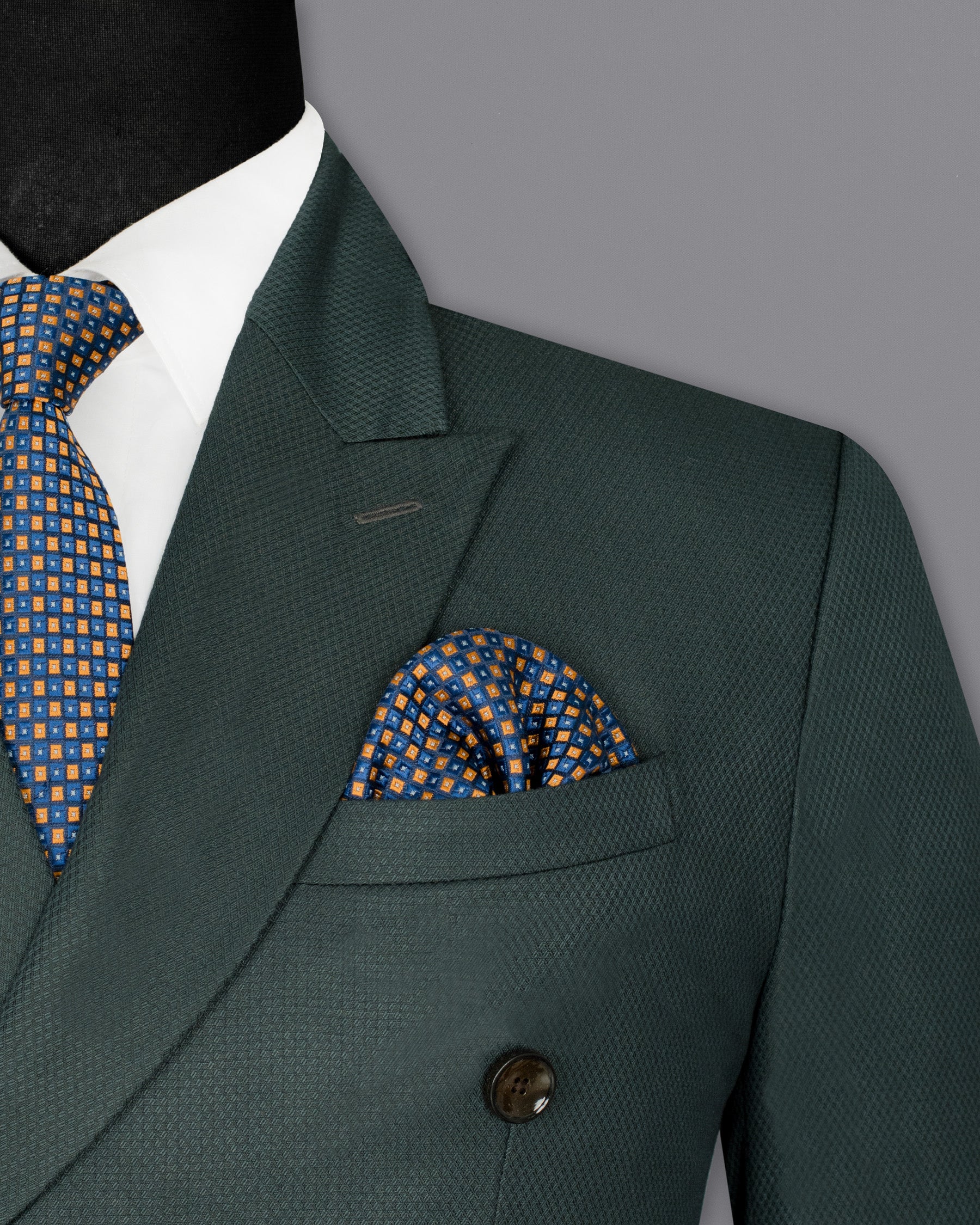 Firefly Green Double-Breasted Wool Rich Blazer BL1369-DB-36, BL1369-DB-38, BL1369-DB-40, BL1369-DB-42, BL1369-DB-44, BL1369-DB-46, BL1369-DB-48, BL1369-DB-50, BL1369-DB-52, BL1369-DB-54, BL1369-DB-56, BL1369-DB-58, BL1369-DB-60