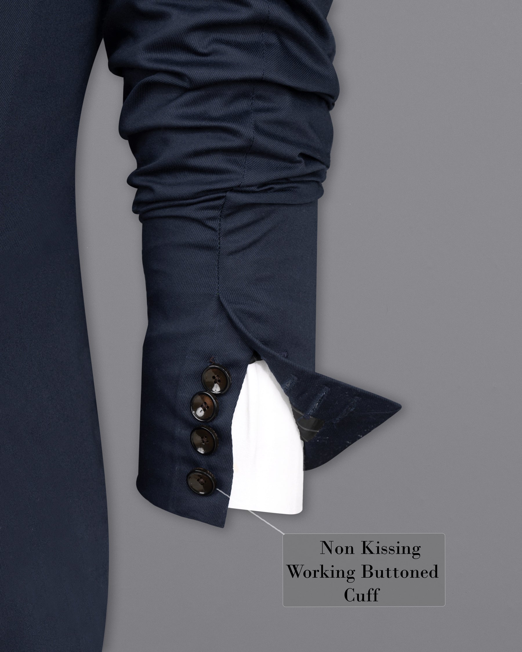 Tuna Blue Double-Breasted Wool Rich Sports Blazer