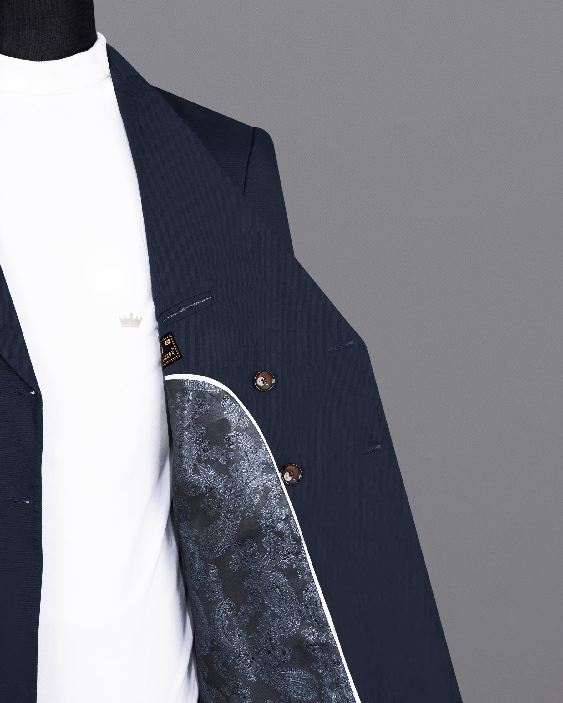 Tuna Blue Double-Breasted Wool Rich Sports Blazer