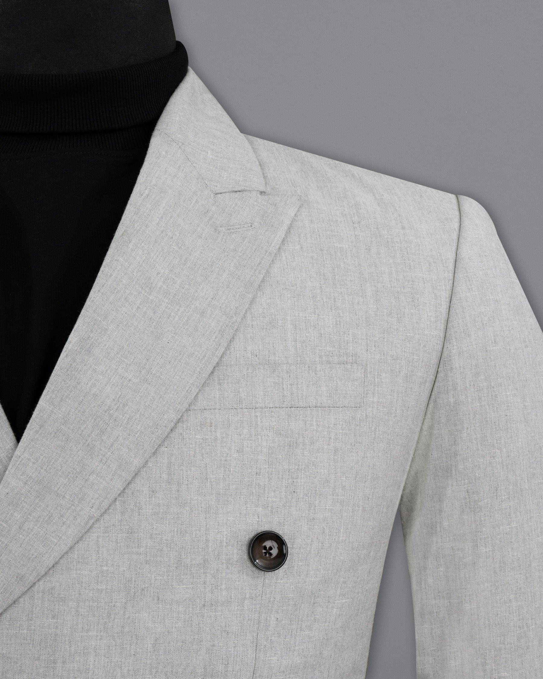 Pumice Grey Double-Breasted Wool Rich Blazer BL1375-DB-36, BL1375-DB-38, BL1375-DB-40, BL1375-DB-42, BL1375-DB-44, BL1375-DB-46, BL1375-DB-48, BL1375-DB-50, BL1375-DB-52, BL1375-DB-54, BL1375-DB-56, BL1375-DB-58, BL1375-DB-60