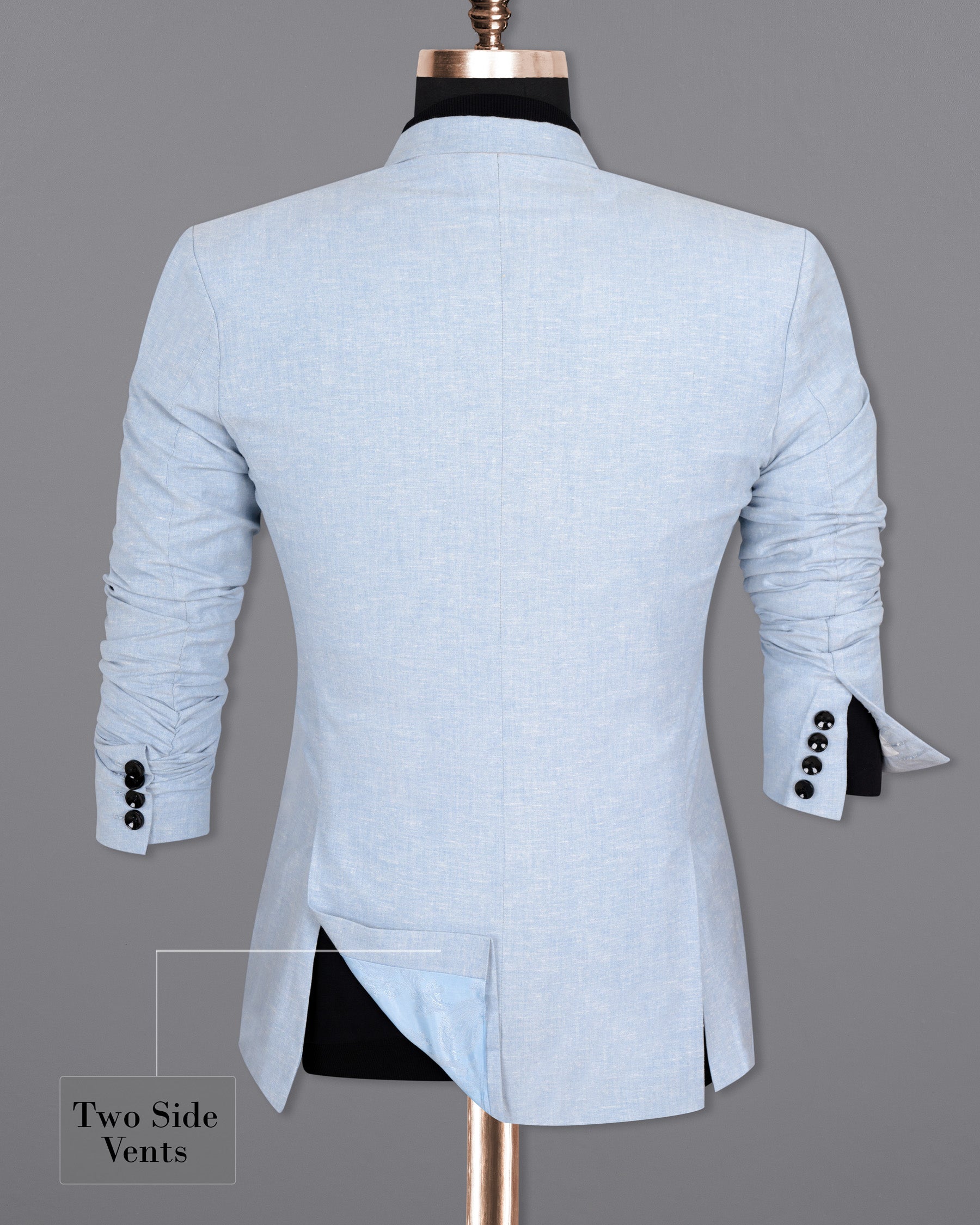 Sky Blue Luxurious Linen Blazer BL1392-SB-36, BL1392-SB-38, BL1392-SB-40, BL1392-SB-42, BL1392-SB-44, BL1392-SB-46, BL1392-SB-48, BL1392-SB-50, BL1392-SB-52, BL1392-SB-54, BL1392-SB-56, BL1392-SB-58, BL1392-SB-60