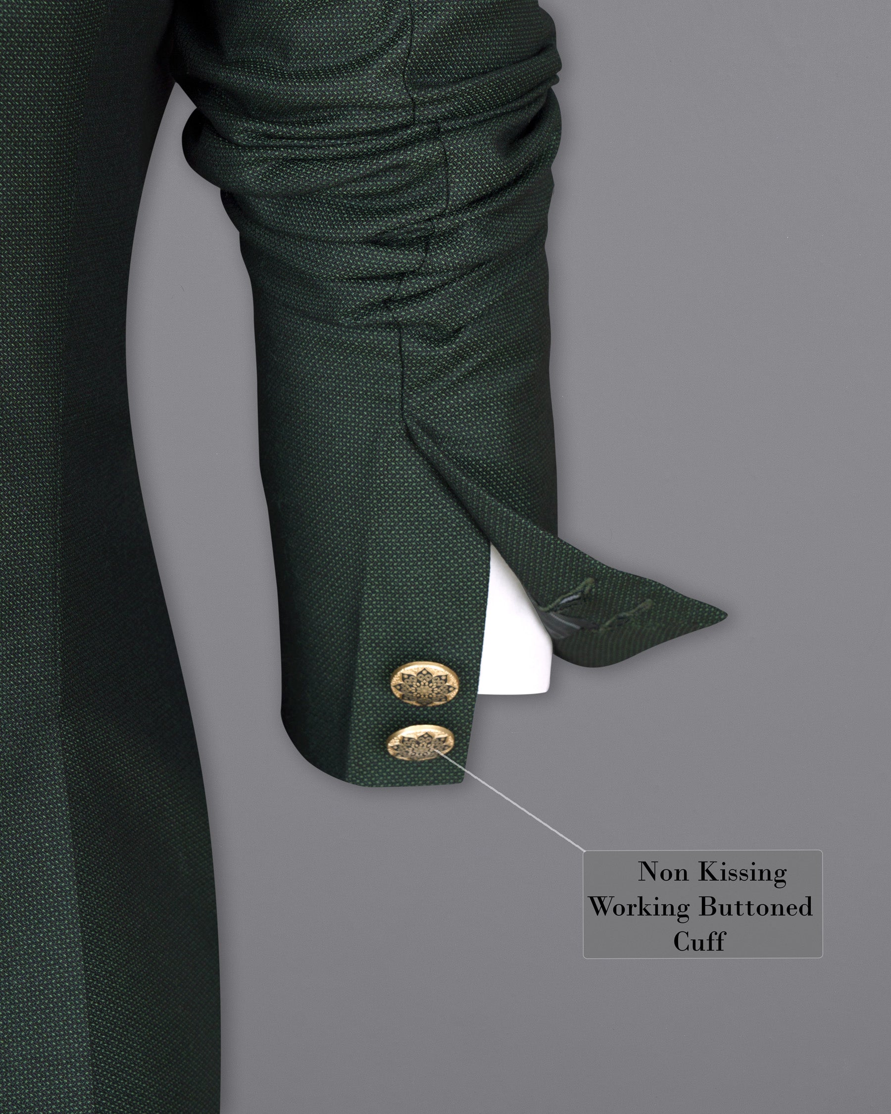 Heavy Metal Green Wool Rich Bandhgala Blazer BL1397-BG-36, BL1397-BG-38, BL1397-BG-40, BL1397-BG-42, BL1397-BG-44, BL1397-BG-46, BL1397-BG-48, BL1397-BG-50, BL1397-BG-52, BL1397-BG-54, BL1397-BG-56, BL1397-BG-58, BL1397-BG-60