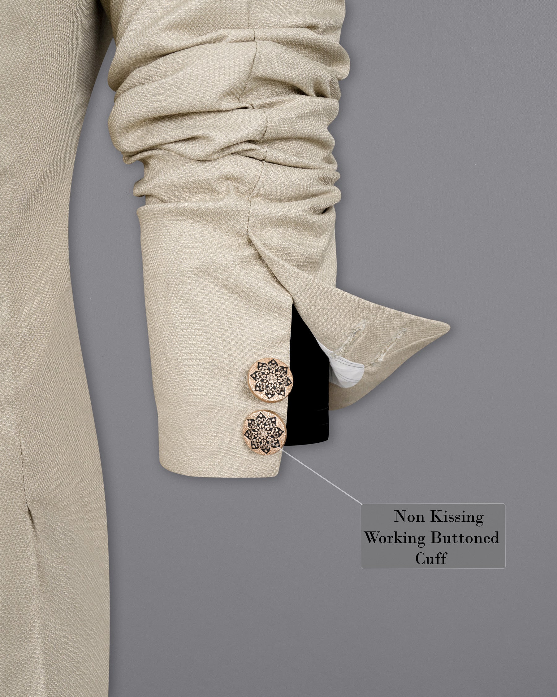 Sisal Cream Cross Buttoned Wool Rich Bandhgala Blazer BL1443-CBG-36,BL1443-CBG-38,BL1443-CBG-40,BL1443-CBG-42,BL1443-CBG-44,BL1443-CBG-46,BL1443-CBG-48,BL1443-CBG-50,BL1443-CBG-52,BL1443-CBG-54,BL1443-CBG-56,BL1443-CBG-58,BL1443-CBG-60