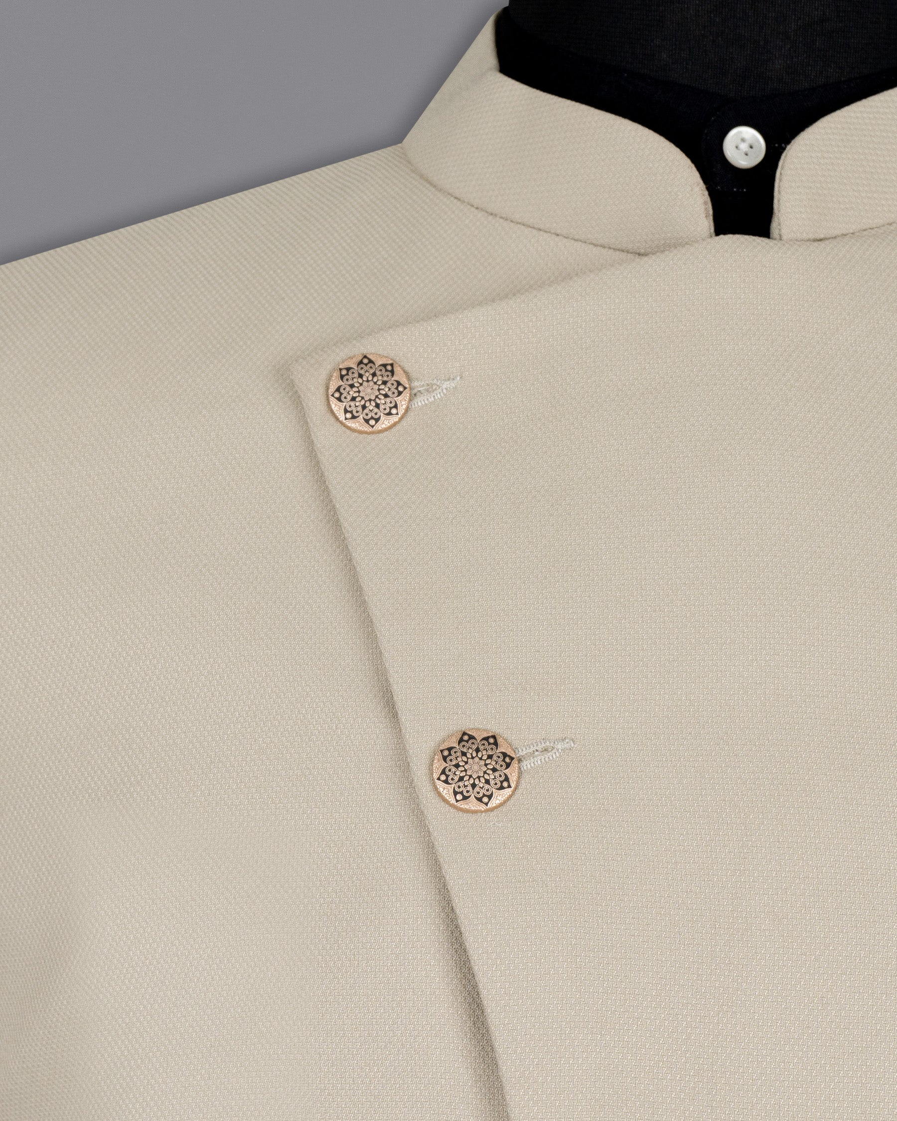 Sisal Cream Cross Buttoned Wool Rich Bandhgala Blazer BL1443-CBG-36,BL1443-CBG-38,BL1443-CBG-40,BL1443-CBG-42,BL1443-CBG-44,BL1443-CBG-46,BL1443-CBG-48,BL1443-CBG-50,BL1443-CBG-52,BL1443-CBG-54,BL1443-CBG-56,BL1443-CBG-58,BL1443-CBG-60