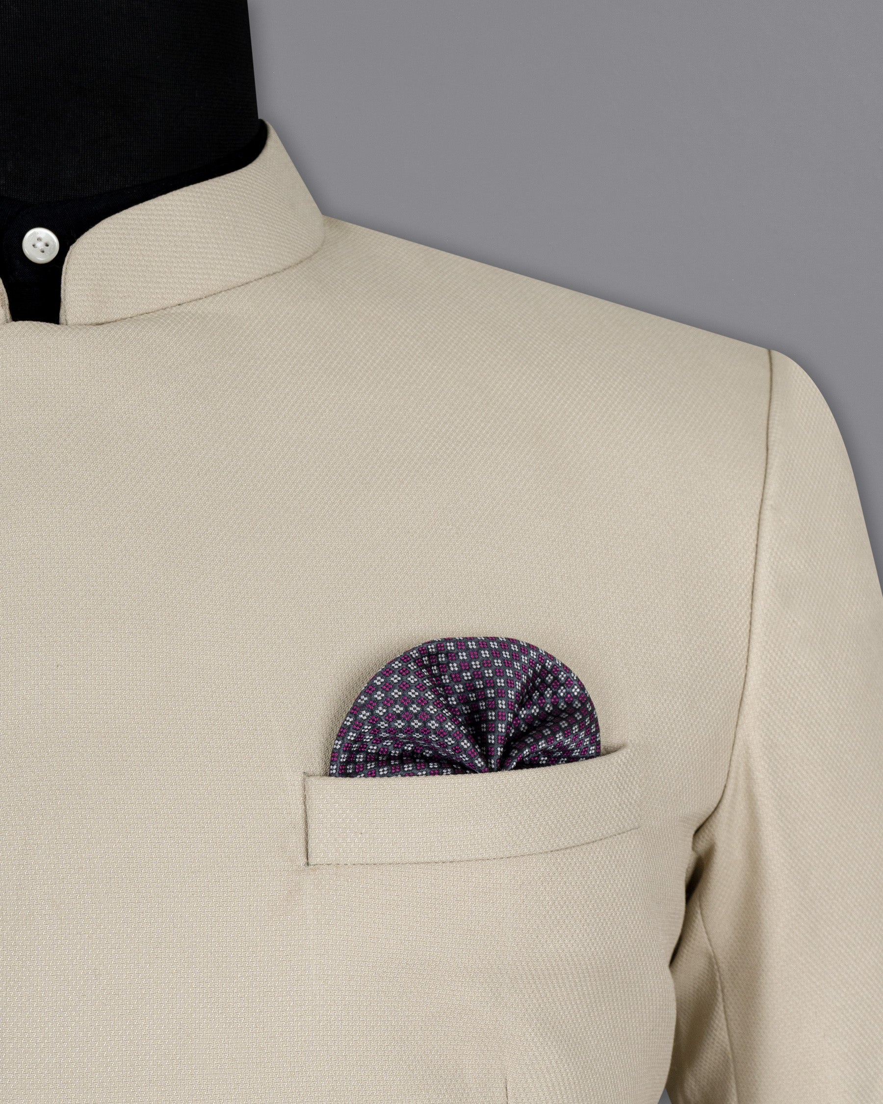 Sisal Cream Cross Buttoned Wool Rich Bandhgala Blazer BL1443-CBG-36,BL1443-CBG-38,BL1443-CBG-40,BL1443-CBG-42,BL1443-CBG-44,BL1443-CBG-46,BL1443-CBG-48,BL1443-CBG-50,BL1443-CBG-52,BL1443-CBG-54,BL1443-CBG-56,BL1443-CBG-58,BL1443-CBG-60