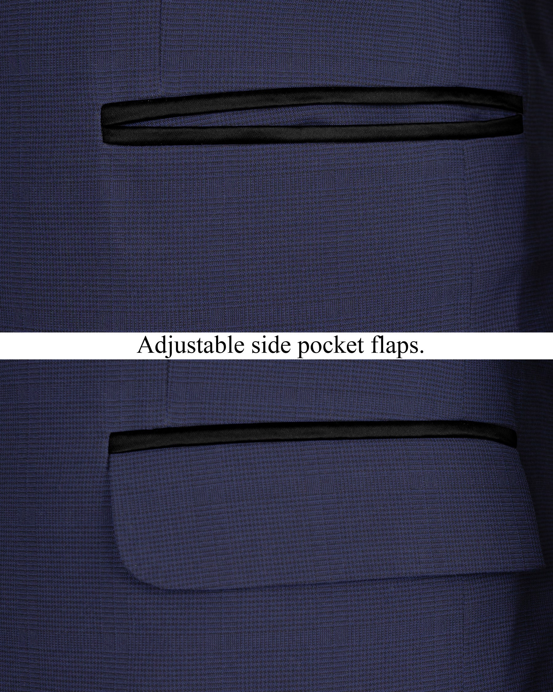 Valhalla Blue subtle plaid Wool Rich Tuxedo Blazer BL1446-BKL-36,BL1446-BKL-38,BL1446-BKL-40,BL1446-BKL-42,BL1446-BKL-44,BL1446-BKL-46,BL1446-BKL-48,BL1446-BKL-50,BL1446-BKL-52,BL1446-BKL-54,BL1446-BKL-56,BL1446-BKL-58,BL1446-BKL-60