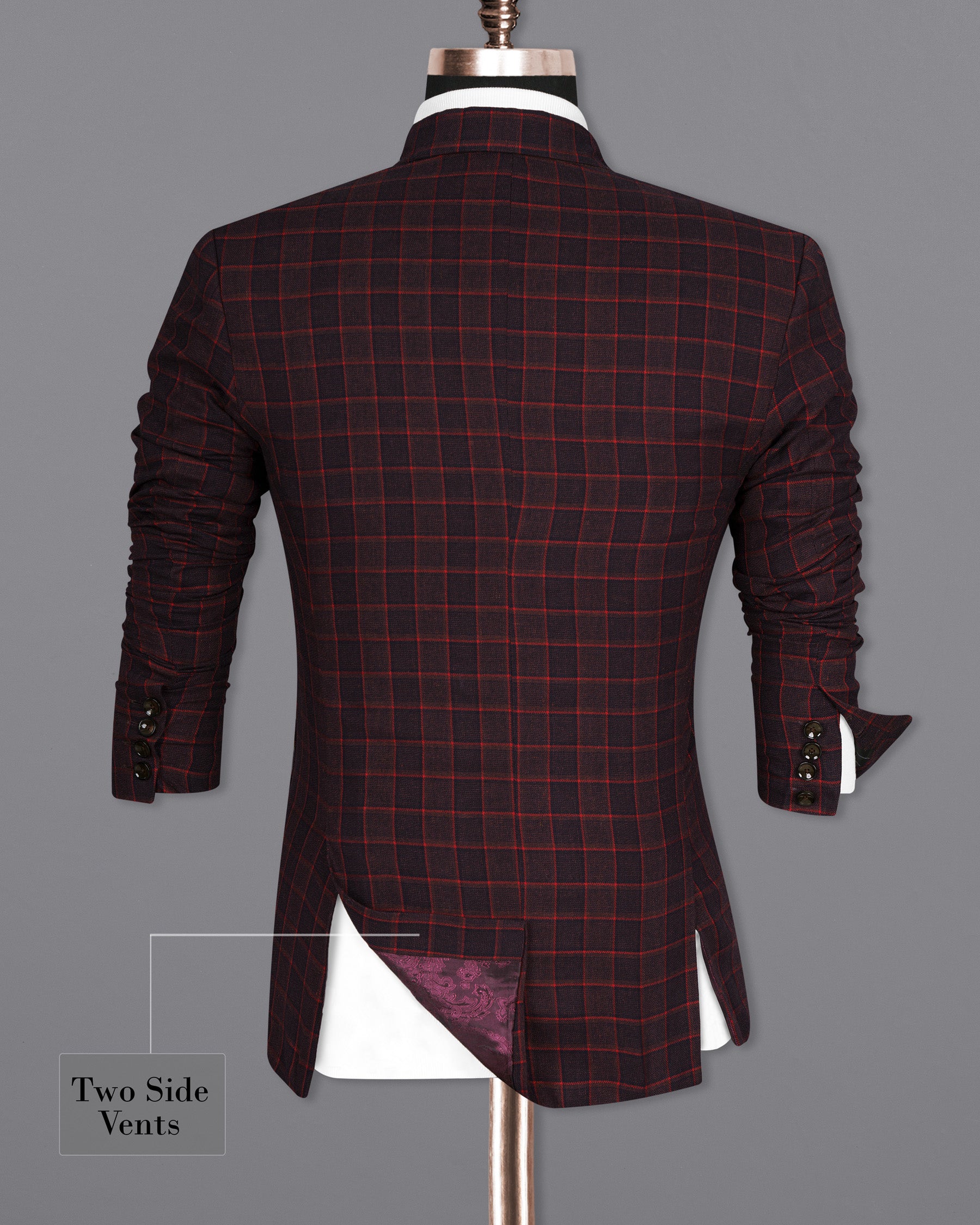Castro and Well-Read windowpane Double Breasted Premium Cotton Blazer