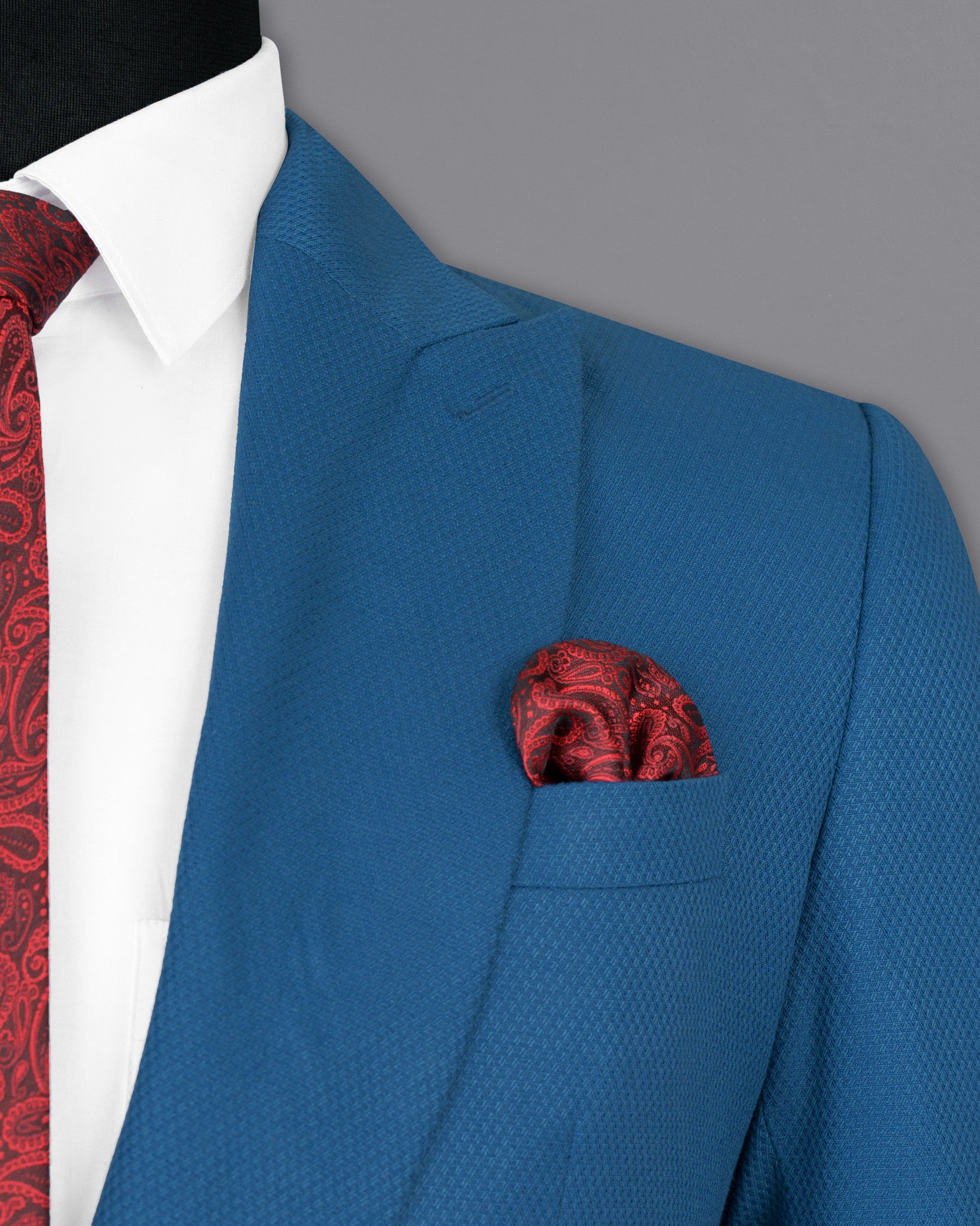 Orient Blue Diamond Textured Woolrich Blazer BL1477-D22-36,BL1477-D22-38,BL1477-D22-40,BL1477-D22-42,BL1477-D22-44,BL1477-D22-46,BL1477-D22-48,BL1477-D22-50,BL1477-D22-52,BL1477-D22-54,BL1477-D22-56,BL1477-D22-58,BL1477-D22-60