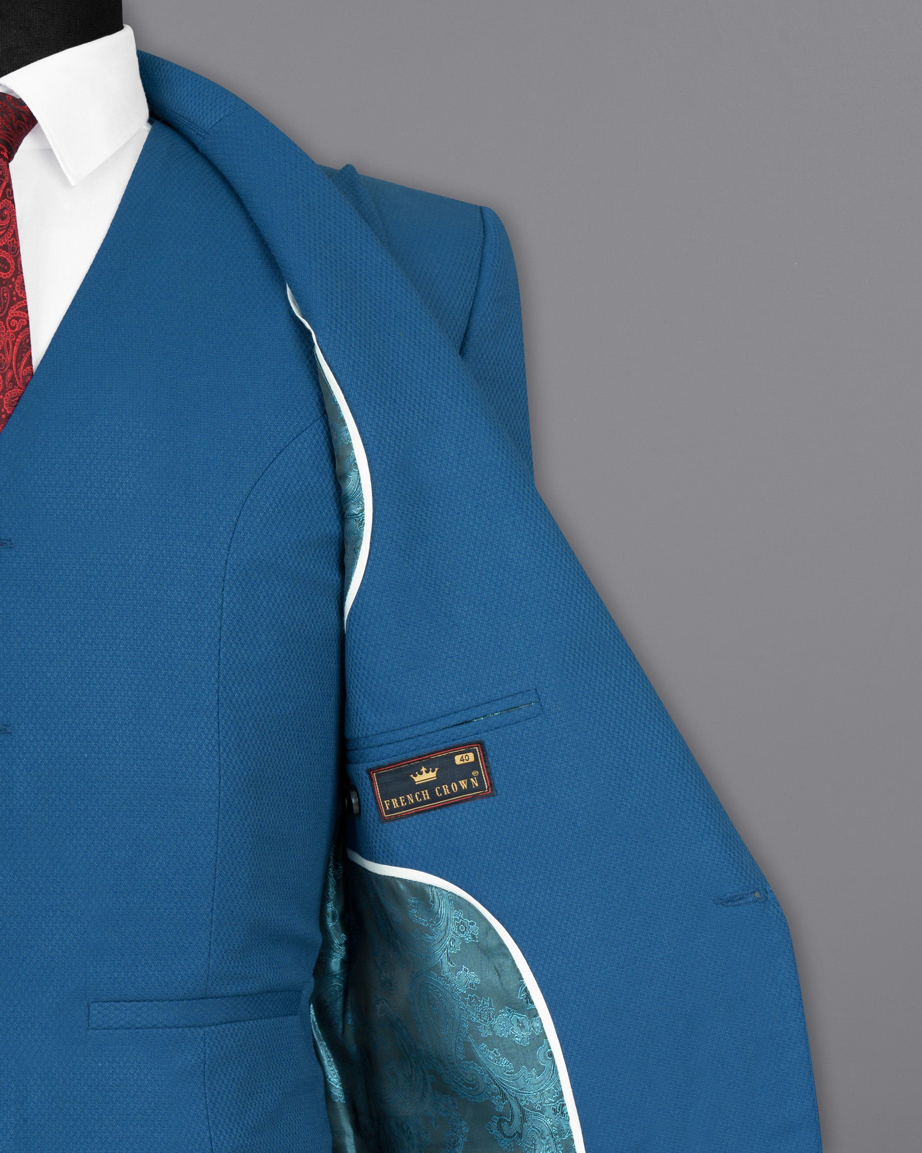 Orient Blue Diamond Textured Woolrich Blazer BL1477-D22-36,BL1477-D22-38,BL1477-D22-40,BL1477-D22-42,BL1477-D22-44,BL1477-D22-46,BL1477-D22-48,BL1477-D22-50,BL1477-D22-52,BL1477-D22-54,BL1477-D22-56,BL1477-D22-58,BL1477-D22-60