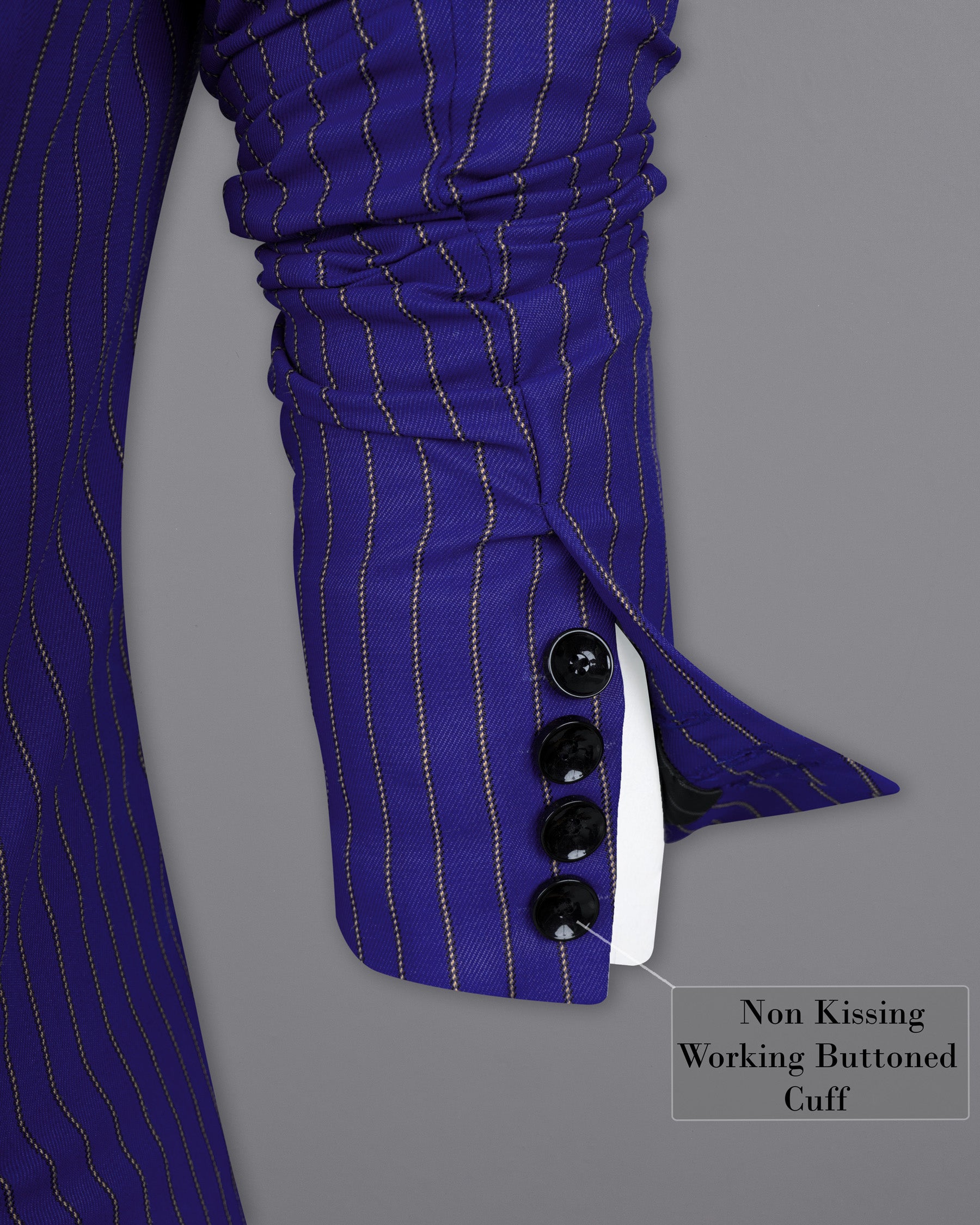Violet Striped Wool Rich Tuxedo Blazer BL1502-BKL-36, BL1502-BKL-38, BL1502-BKL-40, BL1502-BKL-42, BL1502-BKL-44, BL1502-BKL-46, BL1502-BKL-48, BL1502-BKL-50, BL1502-BKL-52, BL1502-BKL-54, BL1502-BKL-56, BL1502-BKL-58, BL1502-BKL-60