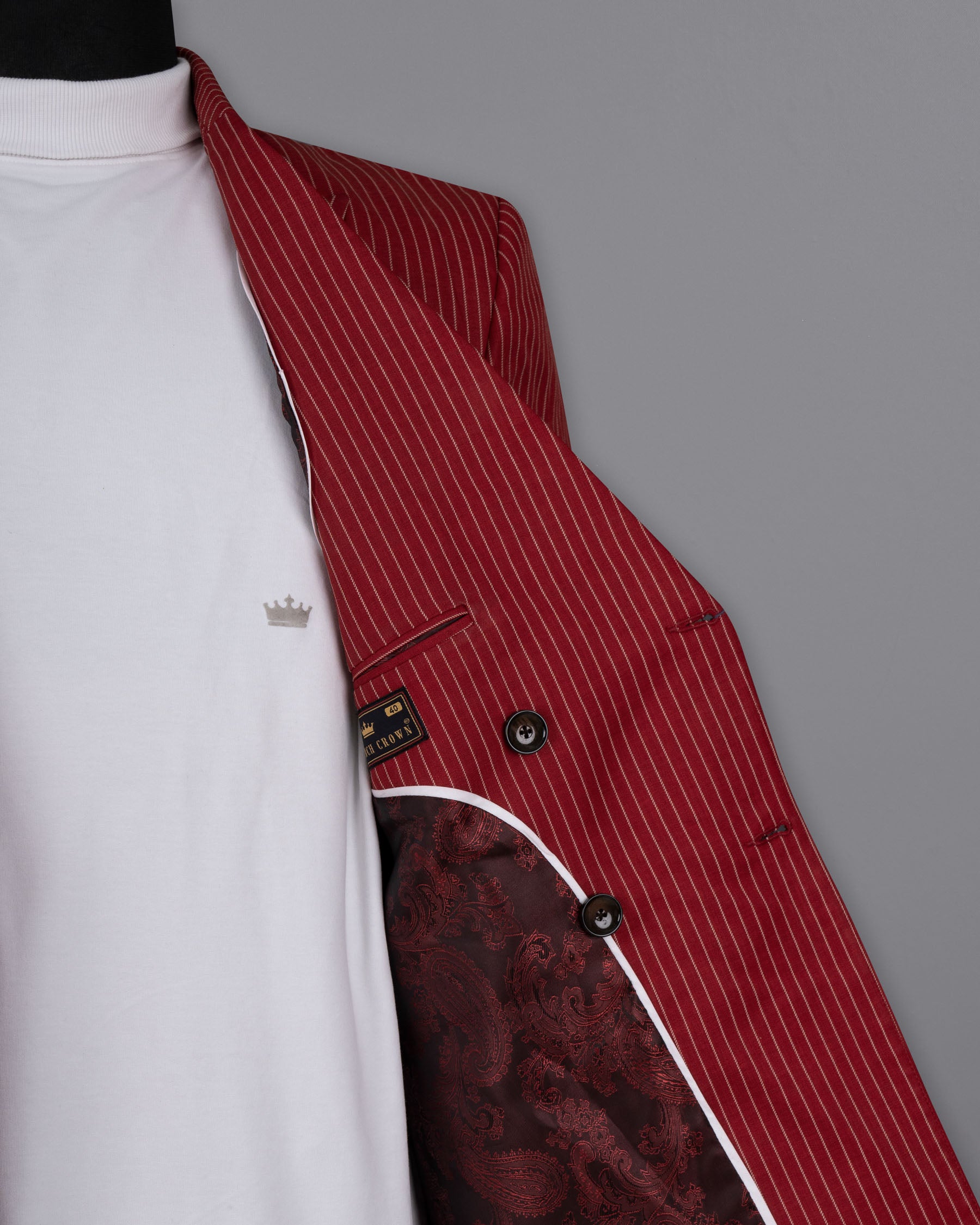 Merlot Red Striped Wool Rich Double-Breasted Sports Blazer BL1506-DB-PP-36, BL1506-DB-PP-38, BL1506-DB-PP-40, BL1506-DB-PP-42, BL1506-DB-PP-44, BL1506-DB-PP-46, BL1506-DB-PP-48, BL1506-DB-PP-50, BL1506-DB-PP-52, BL1506-DB-PP-54, BL1506-DB-PP-56, BL1506-DB-PP-58, BL1506-DB-PP-60