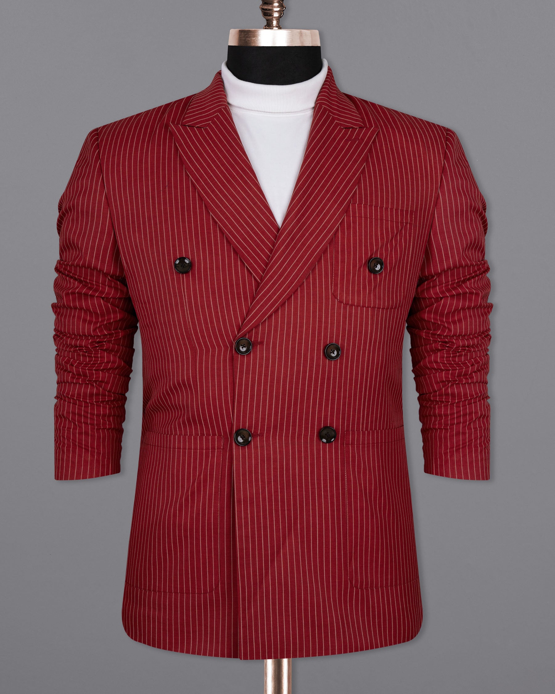 Merlot Red Striped Wool Rich Double-Breasted Sports Blazer BL1506-DB-PP-36, BL1506-DB-PP-38, BL1506-DB-PP-40, BL1506-DB-PP-42, BL1506-DB-PP-44, BL1506-DB-PP-46, BL1506-DB-PP-48, BL1506-DB-PP-50, BL1506-DB-PP-52, BL1506-DB-PP-54, BL1506-DB-PP-56, BL1506-DB-PP-58, BL1506-DB-PP-60