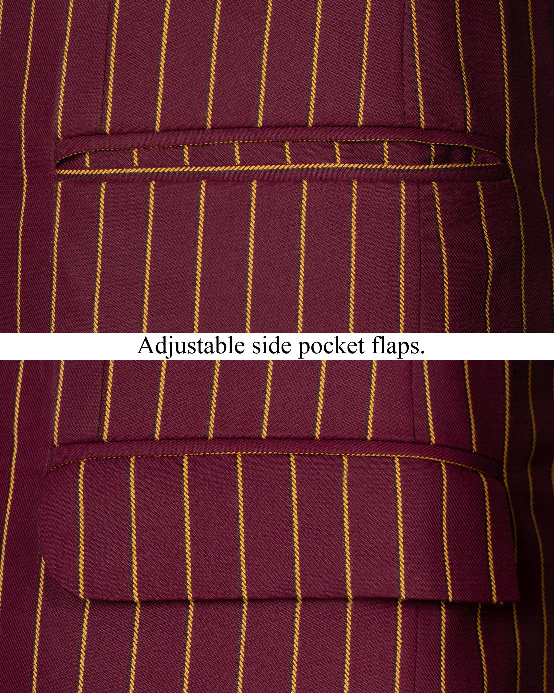 Paprika Maroon Striped Cross Button Wool Rich Bandhgala Blazer BL1517-CBG-36, BL1517-CBG-38, BL1517-CBG-40, BL1517-CBG-42, BL1517-CBG-44, BL1517-CBG-46, BL1517-CBG-48, BL1517-CBG-50, BL1517-CBG-52, BL1517-CBG-54, BL1517-CBG-56, BL1517-CBG-58, BL1517-CBG-60