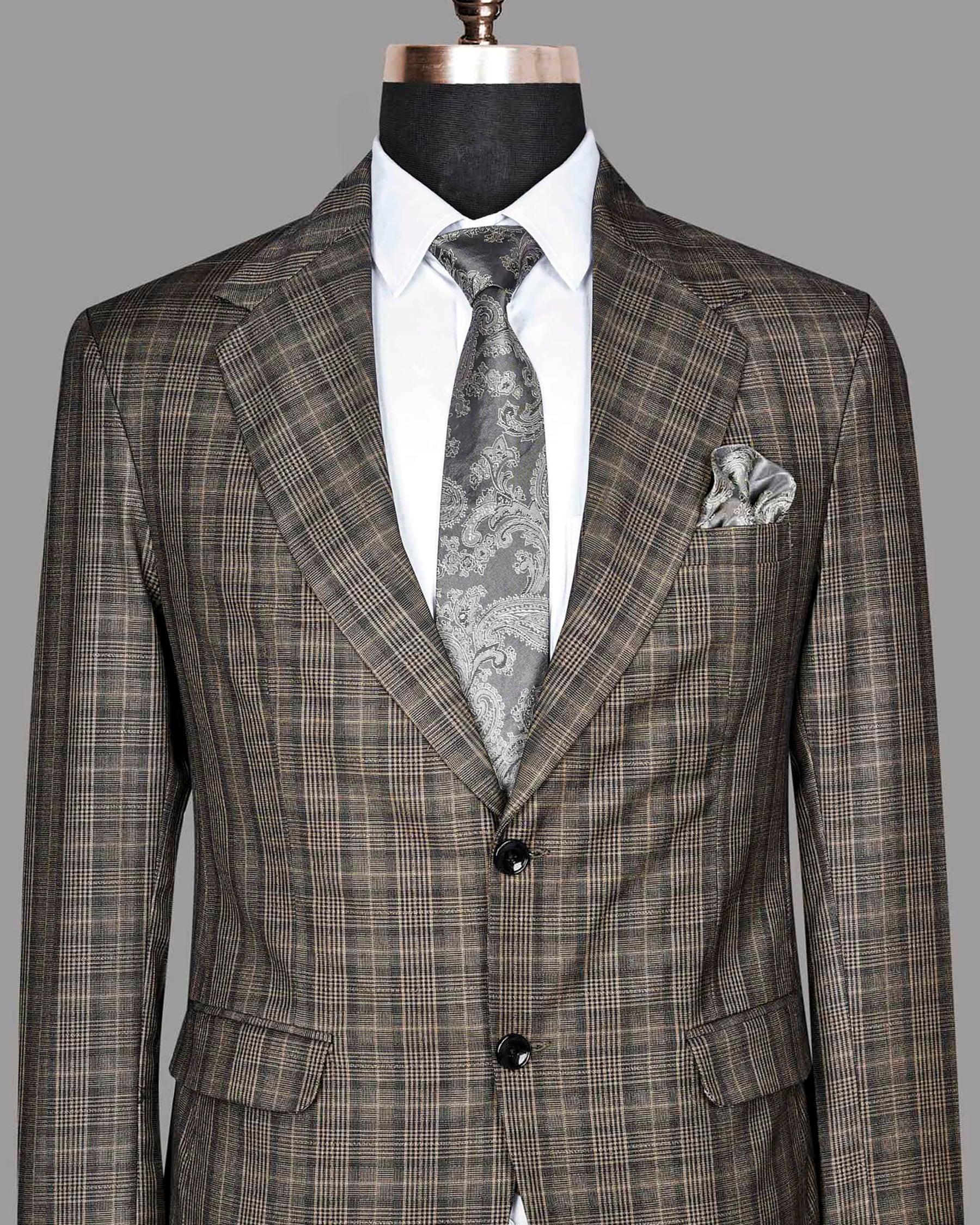 Walnut Plaid Blazer BL154SB-60, BL154SB-40, BL154SB-38, BL154SB-50, BL154SB-54, BL154SB-36, BL154SB-58, BL154SB-44, BL154SB-56, BL154SB-46, BL154SB-48, BL154SB-42, BL154SB-52