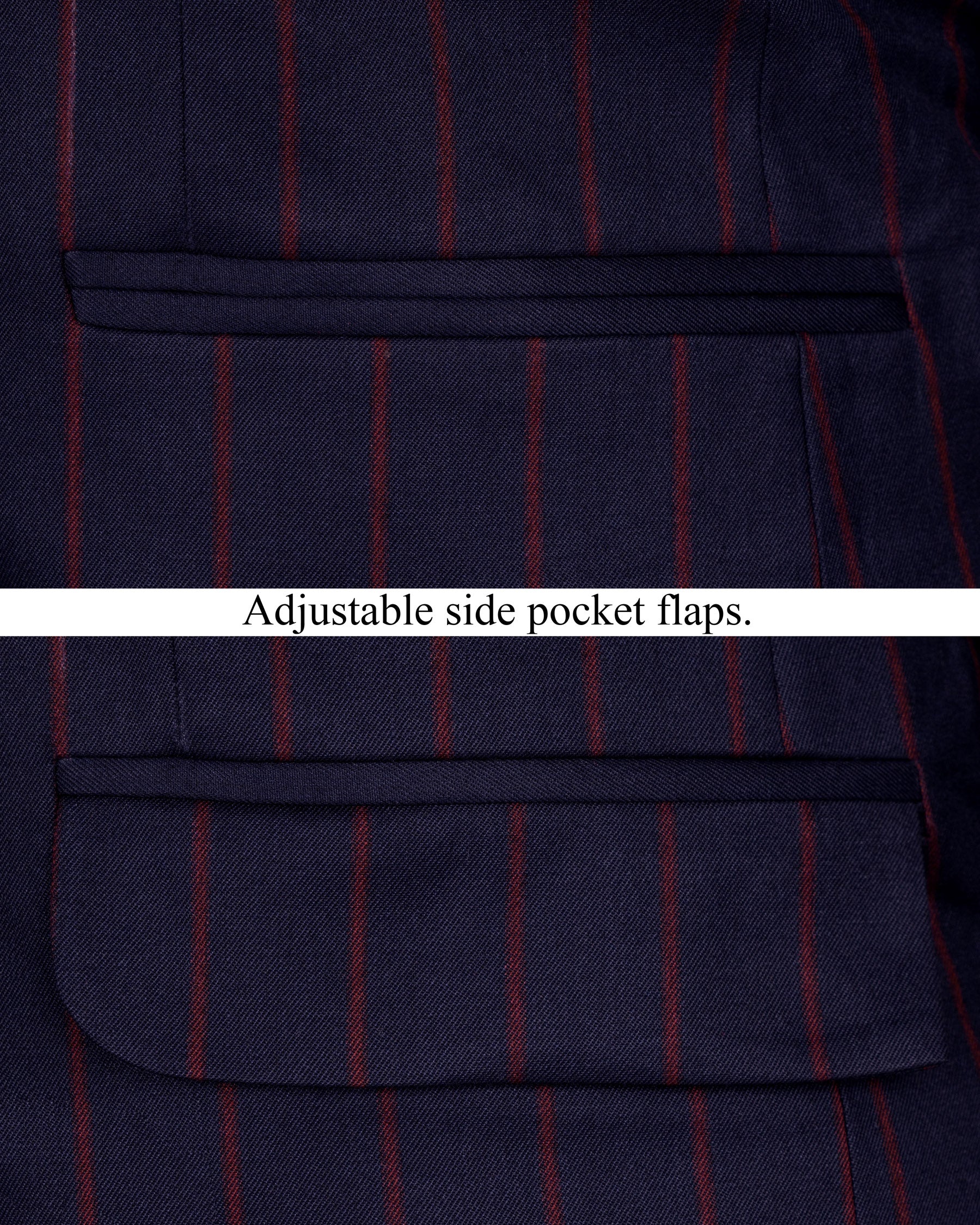 Midnight Express Blue Blriped Wool Rich Blazer BL1551-SB-36, BL1551-SB-38, BL1551-SB-40, BL1551-SB-42, BL1551-SB-44, BL1551-SB-46, BL1551-SB-48, BL1551-SB-50, BL1551-SB-52, BL1551-SB-54, BL1551-SB-56, BL1551-SB-58, BL1551-SB-60
