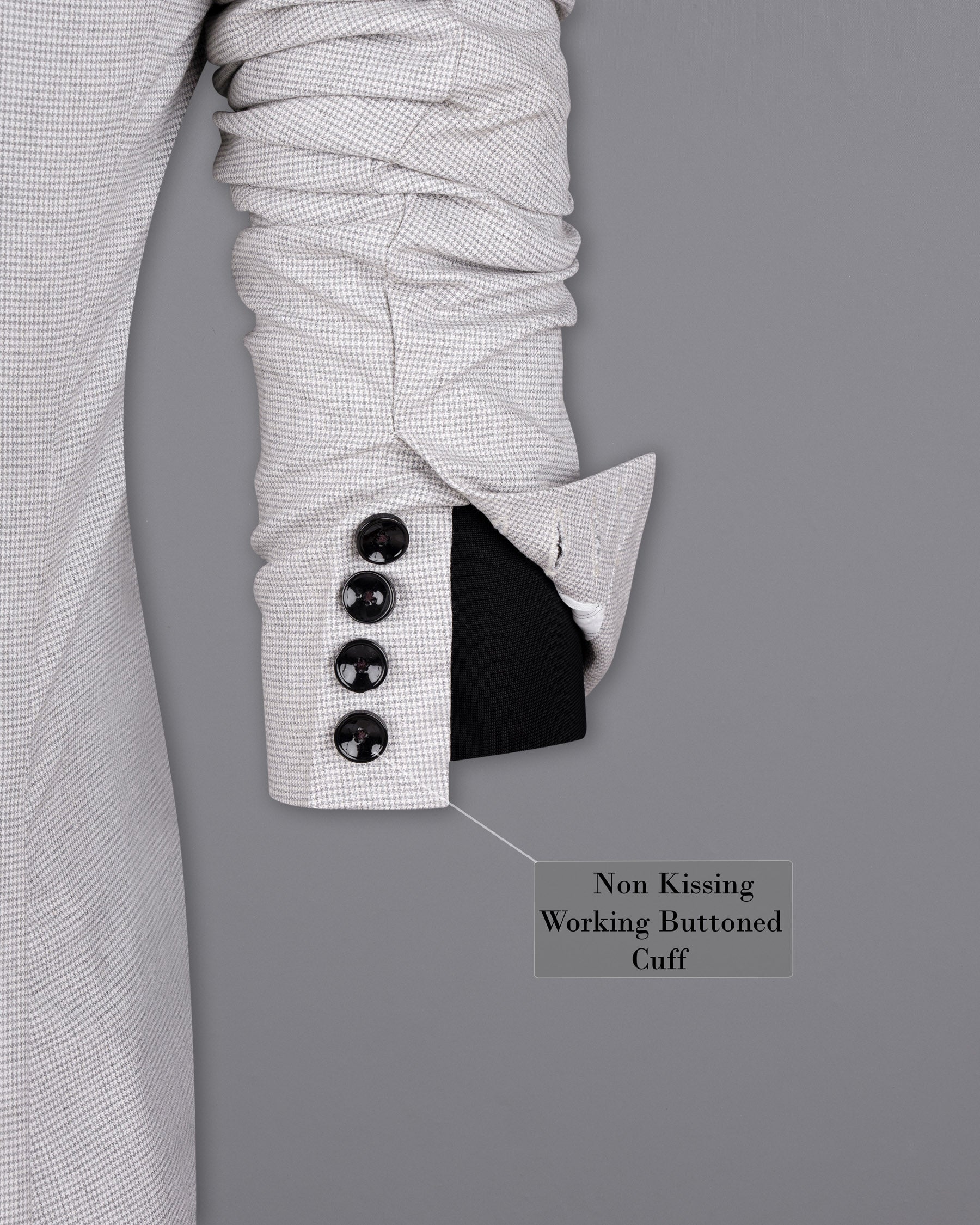 Shady Lady Grey houndstooth Wool Rich BlazerBL1597-SB-36, BL1597-SB-38, BL1597-SB-40, BL1597-SB-42, BL1597-SB-44, BL1597-SB-46, BL1597-SB-48, BL1597-SB-50, BL1597-SB-52, BL1597-SB-54, BL1597-SB-56, BL1597-SB-58, BL1597-SB-60