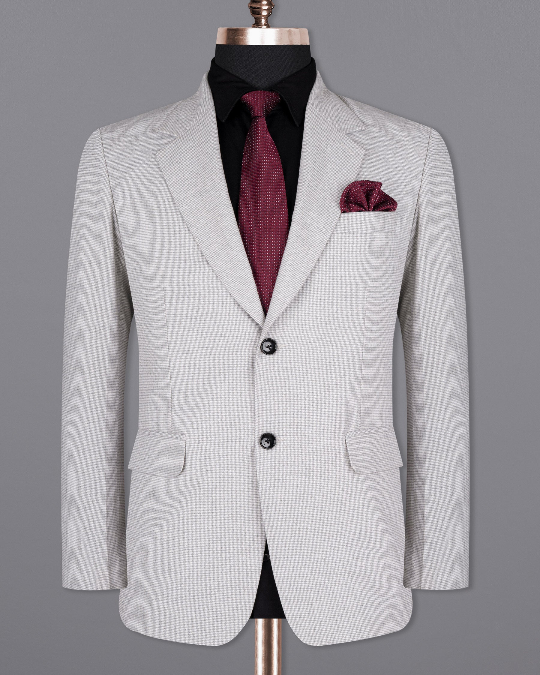 Shady Lady Grey houndstooth Wool Rich BlazerBL1597-SB-36, BL1597-SB-38, BL1597-SB-40, BL1597-SB-42, BL1597-SB-44, BL1597-SB-46, BL1597-SB-48, BL1597-SB-50, BL1597-SB-52, BL1597-SB-54, BL1597-SB-56, BL1597-SB-58, BL1597-SB-60