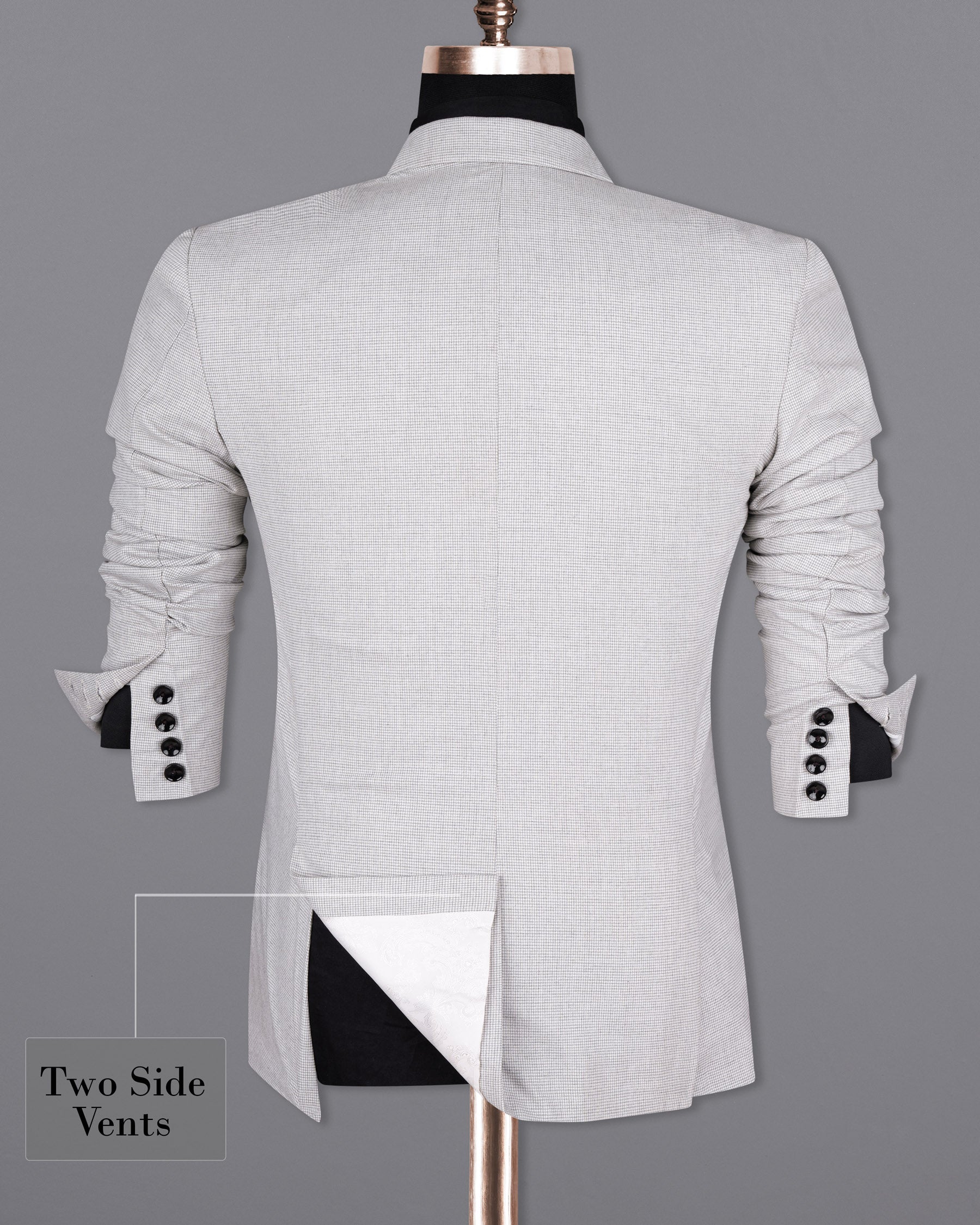 Shady Lady Grey houndstooth Wool Rich BlazerBL1597-SB-36, BL1597-SB-38, BL1597-SB-40, BL1597-SB-42, BL1597-SB-44, BL1597-SB-46, BL1597-SB-48, BL1597-SB-50, BL1597-SB-52, BL1597-SB-54, BL1597-SB-56, BL1597-SB-58, BL1597-SB-60