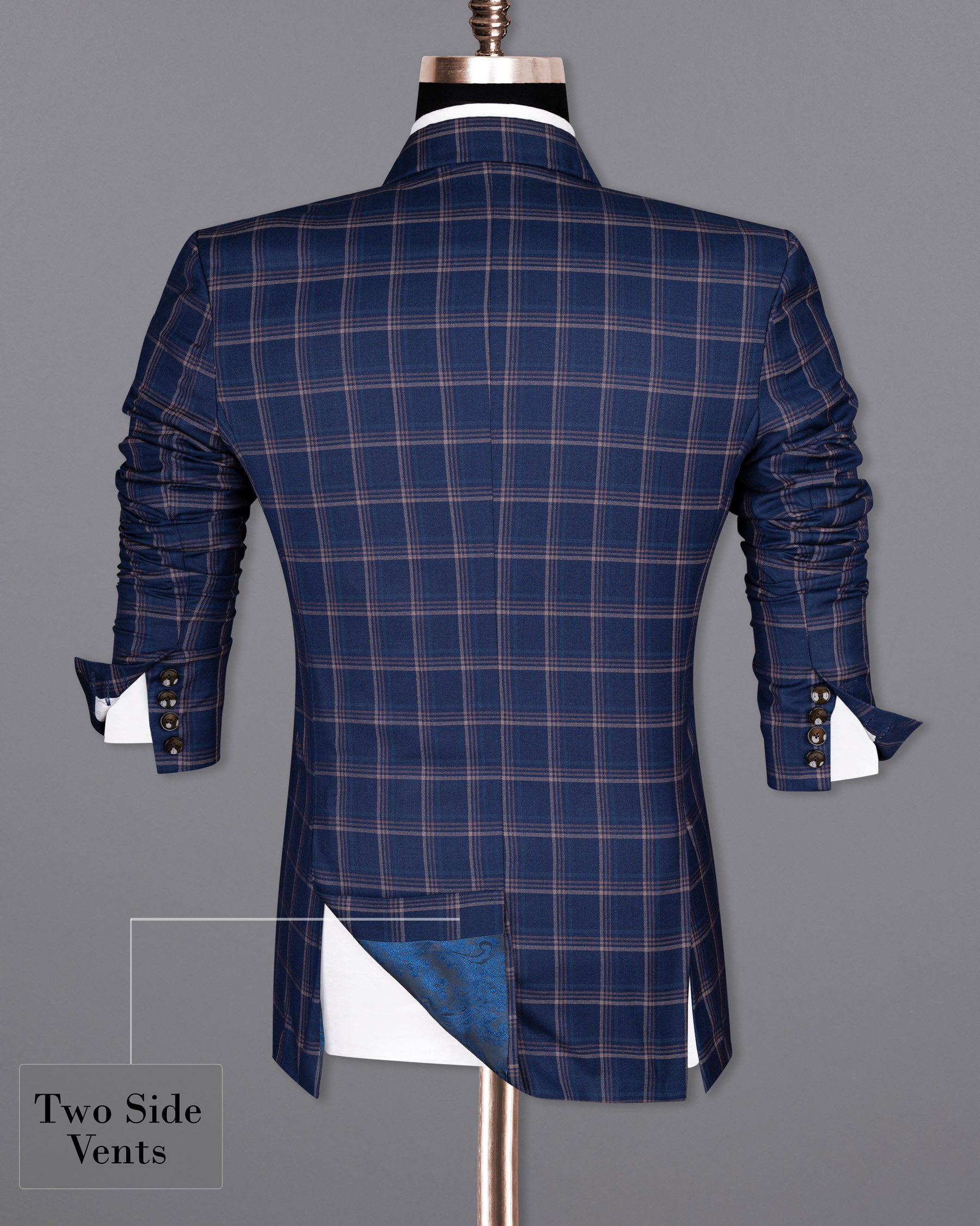 Cloud Burst Super fine windowpane Wool Rich Double Breasted BlazerBL1605-DB-36, BL1605-DB-38, BL1605-DB-40, BL1605-DB-42, BL1605-DB-44, BL1605-DB-46, BL1605-DB-48, BL1605-DB-50, BL1605-DB-52, BL1605-DB-54, BL1605-DB-56, BL1605-DB-58, BL1605-DB-60