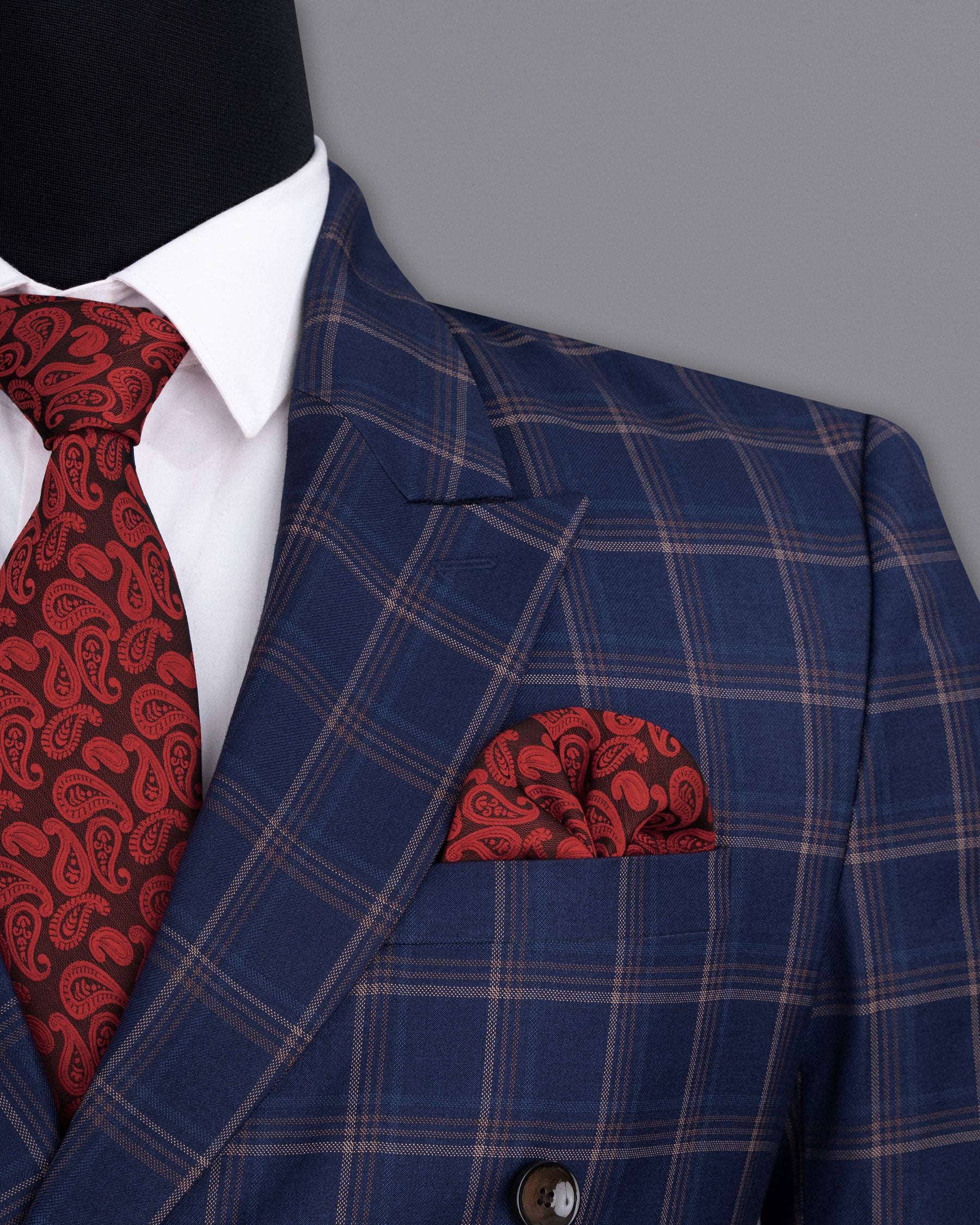 Cloud Burst Super fine windowpane Wool Rich Double Breasted BlazerBL1605-DB-36, BL1605-DB-38, BL1605-DB-40, BL1605-DB-42, BL1605-DB-44, BL1605-DB-46, BL1605-DB-48, BL1605-DB-50, BL1605-DB-52, BL1605-DB-54, BL1605-DB-56, BL1605-DB-58, BL1605-DB-60