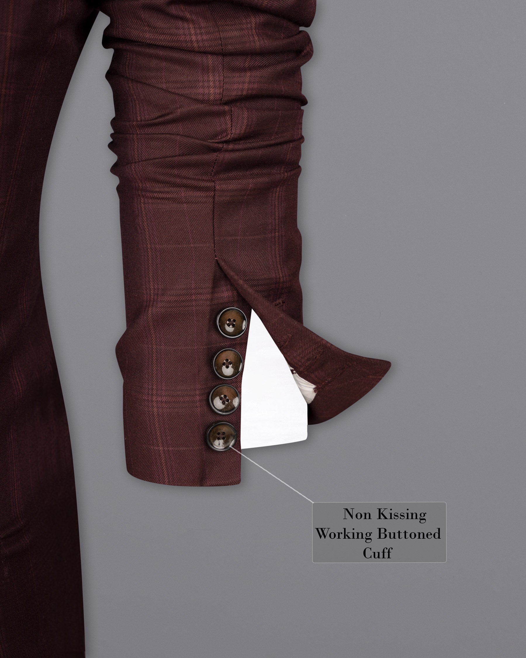 Crater Brown Super fine Plaid Double Breasted Wool Rich BlazerBL1607-DB-36, BL1607-DB-38, BL1607-DB-40, BL1607-DB-42, BL1607-DB-44, BL1607-DB-46, BL1607-DB-48, BL1607-DB-50, BL1607-DB-52, BL1607-DB-54, BL1607-DB-56, BL1607-DB-58, BL1607-DB-60