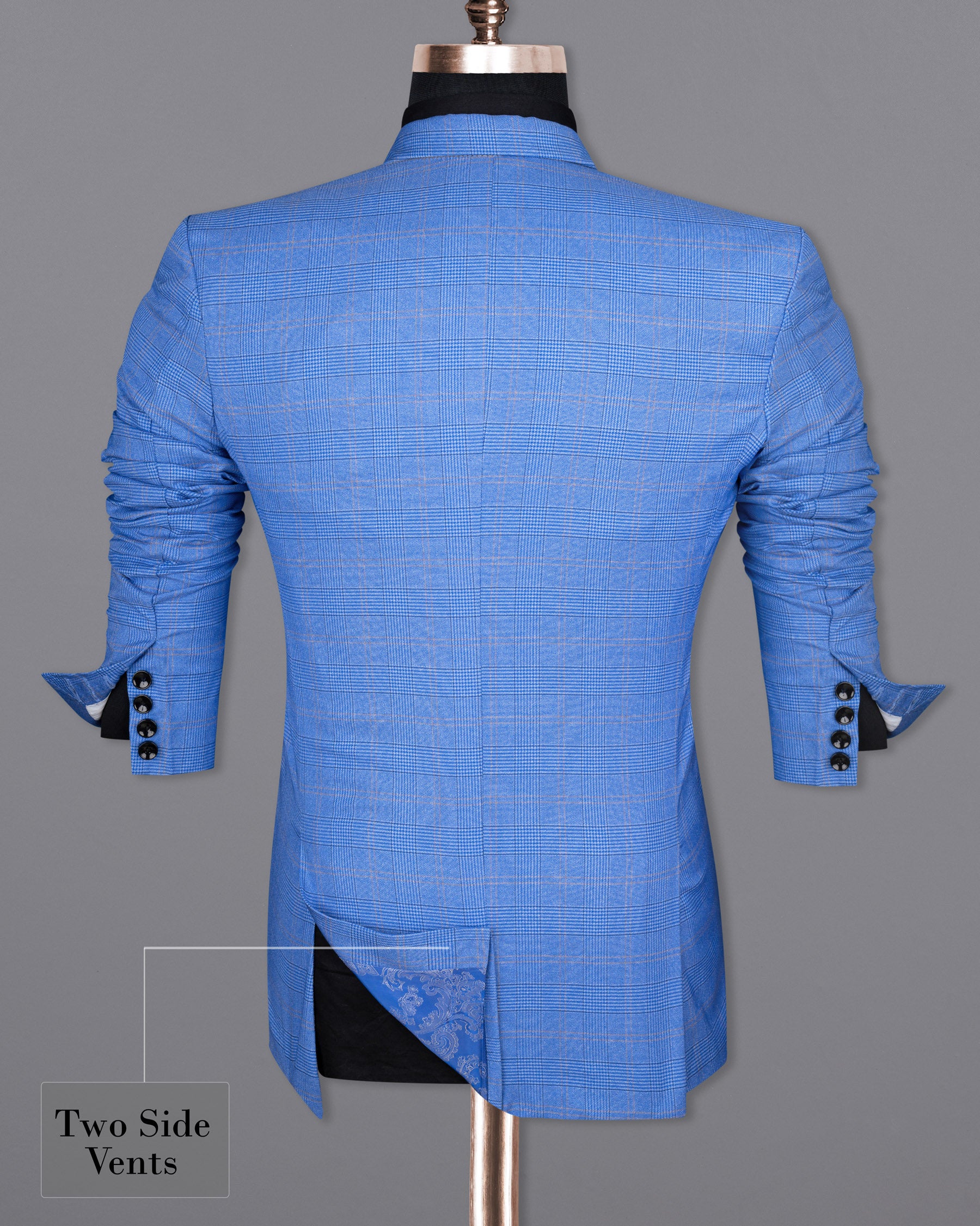 Cornflower Blue Super fine Plaid Woolrich Blazer BL1635-SB-36, BL1635-SB-38, BL1635-SB-40, BL1635-SB-42, BL1635-SB-44, BL1635-SB-46, BL1635-SB-48, BL1635-SB-50, BL1635-SB-52, BL1635-SB-54, BL1635-SB-56, BL1635-SB-58, BL1635-SB-60