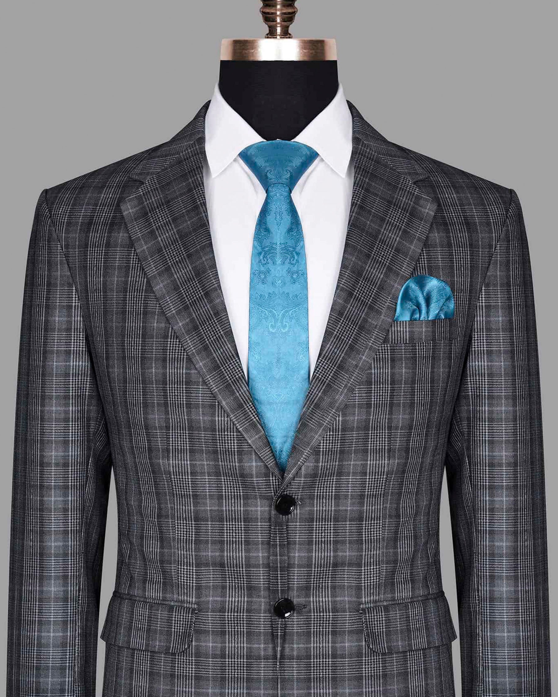 Fossil Grey Plaid Blazer BL165SB-58, BL165SB-44, BL165SB-40, BL165SB-38, BL165SB-60, BL165SB-42, BL165SB-50, BL165SB-52, BL165SB-56, BL165SB-54, BL165SB-36, BL165SB-46, BL165SB-48