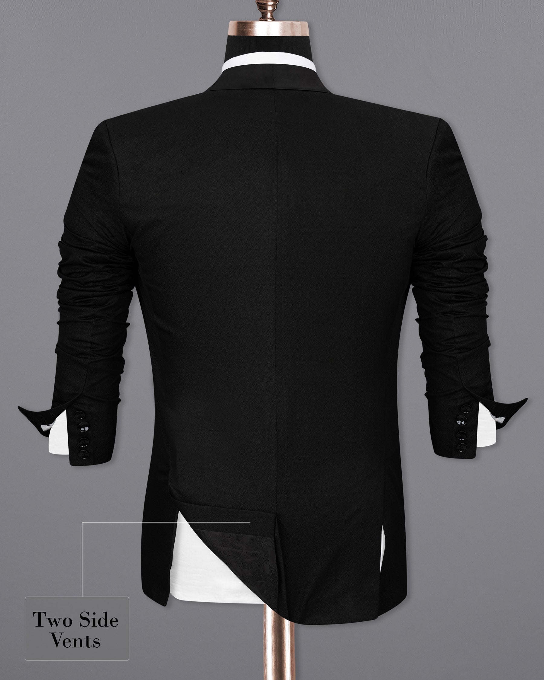Jade Black Designer Tuxedo Blazer BL1683-BKL-36, BL1683-BKL-38, BL1683-BKL-40, BL1683-BKL-42, BL1683-BKL-44, BL1683-BKL-46, BL1683-BKL-48, BL1683-BKL-50, BL1683-BKL-52, BL1683-BKL-54, BL1683-BKL-56, BL1683-BKL-58, BL1683-BKL-60