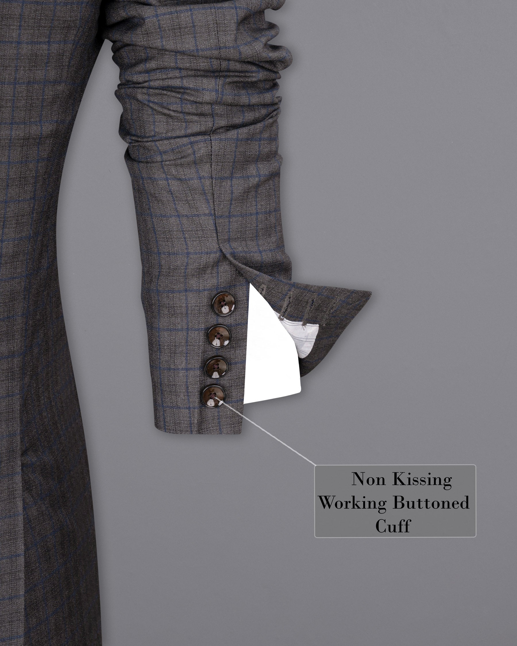 Tundora Gray Plaid Double Breasted Blazer BL1724-DB-36,BL1724-DB-38,BL1724-DB-40,BL1724-DB-42,BL1724-DB-44,BL1724-DB-46,BL1724-DB-48,BL1724-DB-50,BL1724-DB-52,BL1724-DB-54,BL1724-DB-56,BL1724-DB-58,BL1724-DB-60