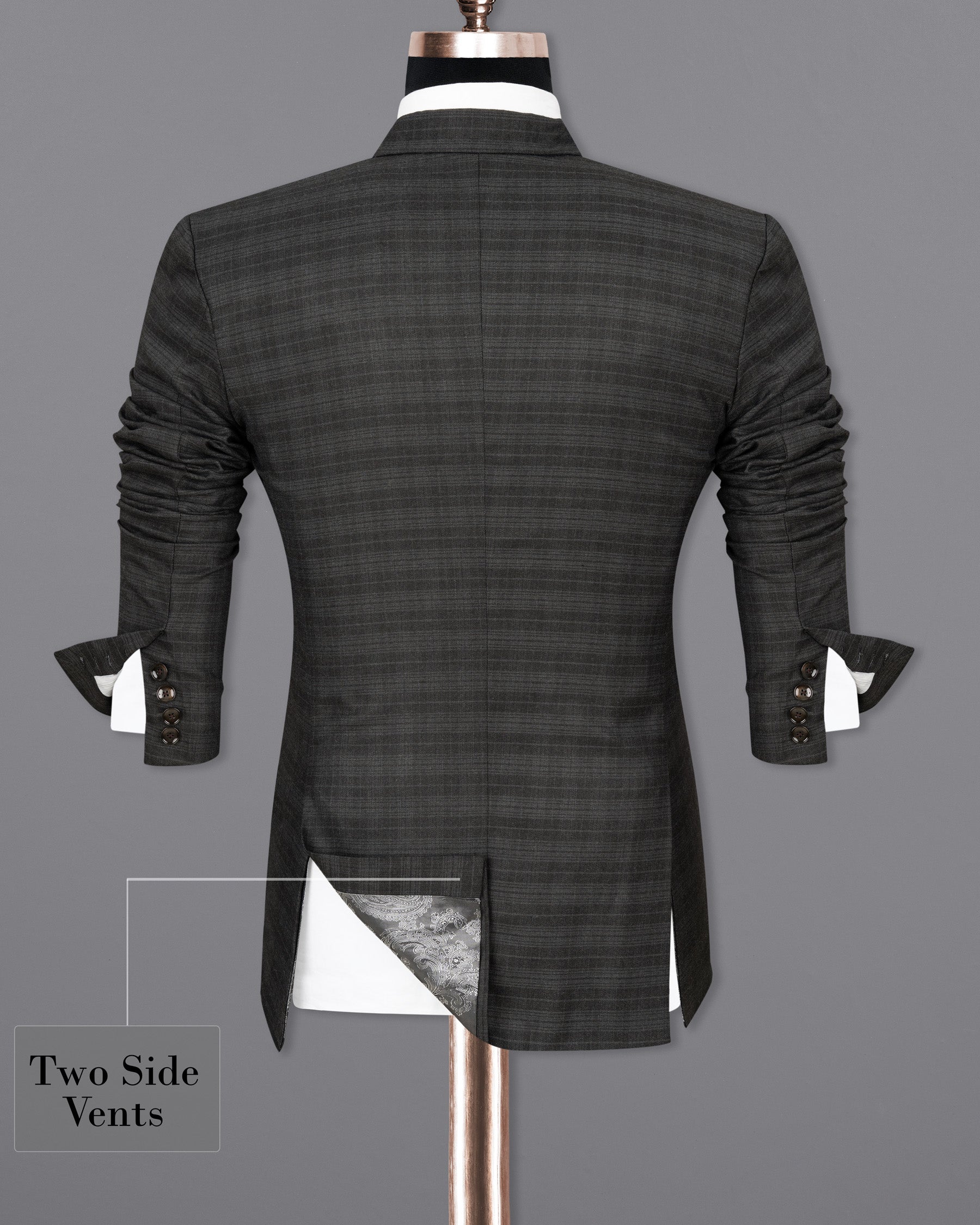 Iridium Grey Subtle Plaid Double Breasted Blazer BL1782-DB-36,BL1782-DB-38,BL1782-DB-40,BL1782-DB-42,BL1782-DB-44,BL1782-DB-46,BL1782-DB-48,BL1782-DB-50,BL1782-DB-52,BL1782-DB-54,BL1782-DB-56,BL1782-DB-58,BL1782-DB-60
