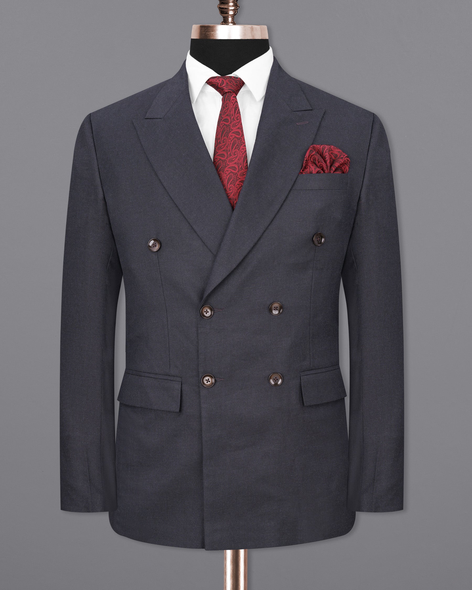 Ship Gray Double Breasted Blazer BL1830-DB-36, BL1830-DB-38, BL1830-DB-40, BL1830-DB-42, BL1830-DB-44, BL1830-DB-46, BL1830-DB-48, BL1830-DB-50, BL1830-DB-52, BL1830-DB-54, BL1830-DB-56, BL1830-DB-58, BL1830-DB-60