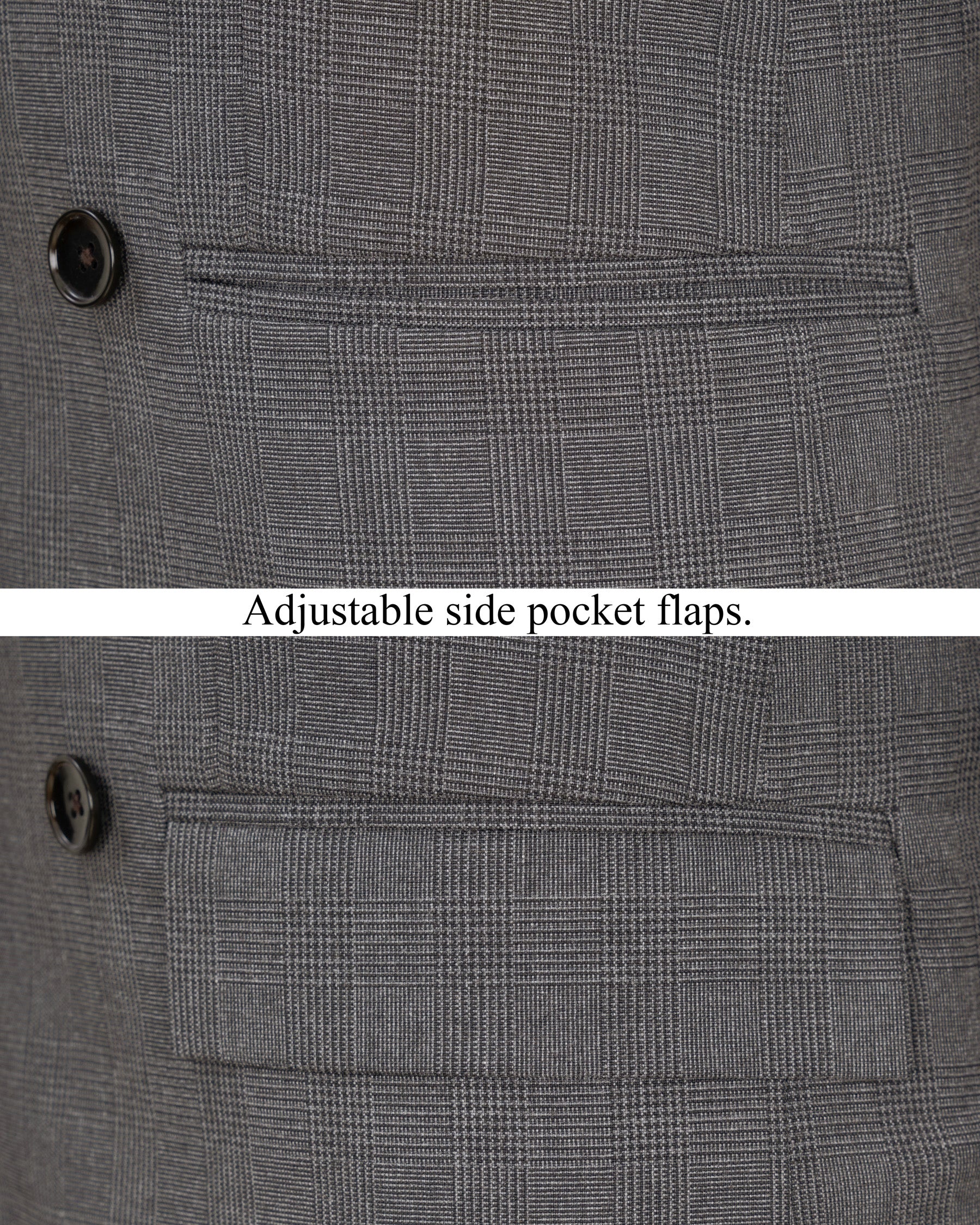 Wenge Gray Subtle Plaid Double Breasted Blazer BL1844-DB-36, BL1844-DB-38, BL1844-DB-40, BL1844-DB-42, BL1844-DB-44, BL1844-DB-46, BL1844-DB-48, BL1844-DB-50, BL1844-DB-52, BL1844-DB-54, BL1844-DB-56, BL1844-DB-58, BL1844-DB-60