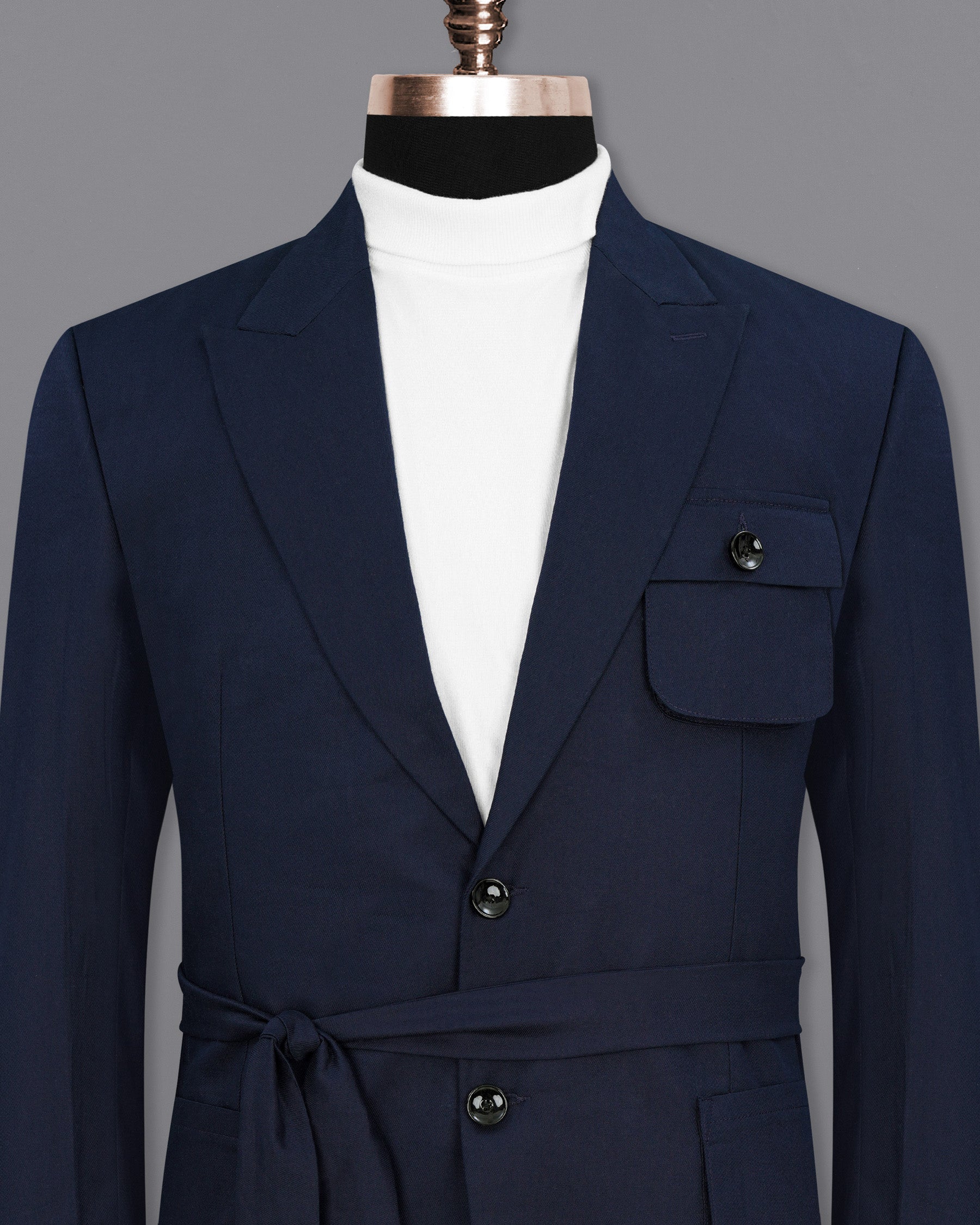 Juniper Green Subtle Sheen Bandhgala/Mandarin Blazer