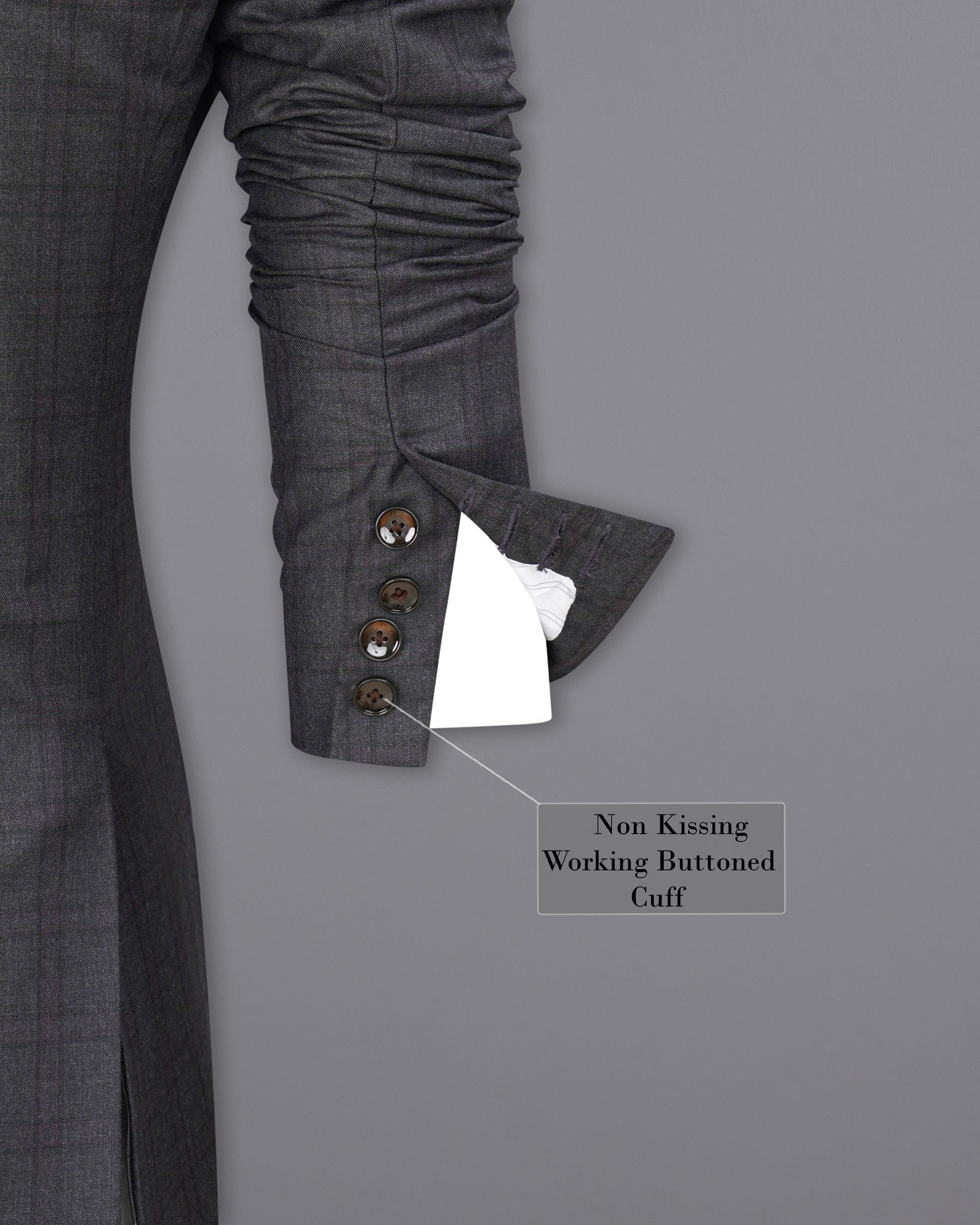 Gravel Gray Plaid Double Breasted Blazer BL1887-DB-36,BL1887-DB-38,BL1887-DB-40,BL1887-DB-42,BL1887-DB-44,BL1887-DB-46,BL1887-DB-48,BL1887-DB-50,BL1887-DB-52,BL1887-DB-54,BL1887-DB-56,BL1887-DB-58,BL1887-DB-60