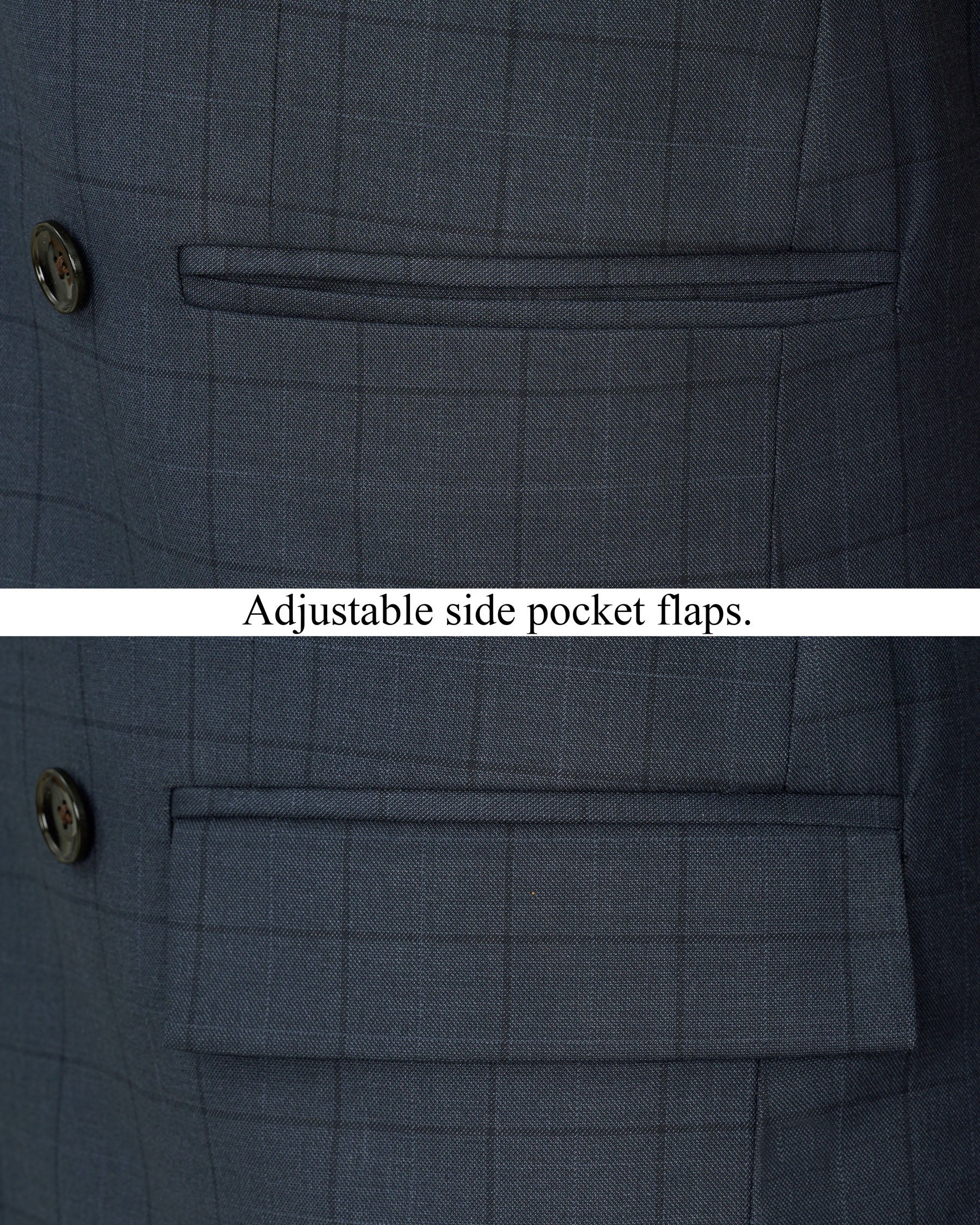 lridium with mirage plaid Windowpane Double Breasted Blazer BL1888-DB-36,BL1888-DB-38,BL1888-DB-40,BL1888-DB-42,BL1888-DB-44,BL1888-DB-46,BL1888-DB-48,BL1888-DB-50,BL1888-DB-52,BL1888-DB-54,BL1888-DB-56,BL1888-DB-58,BL1888-DB-60