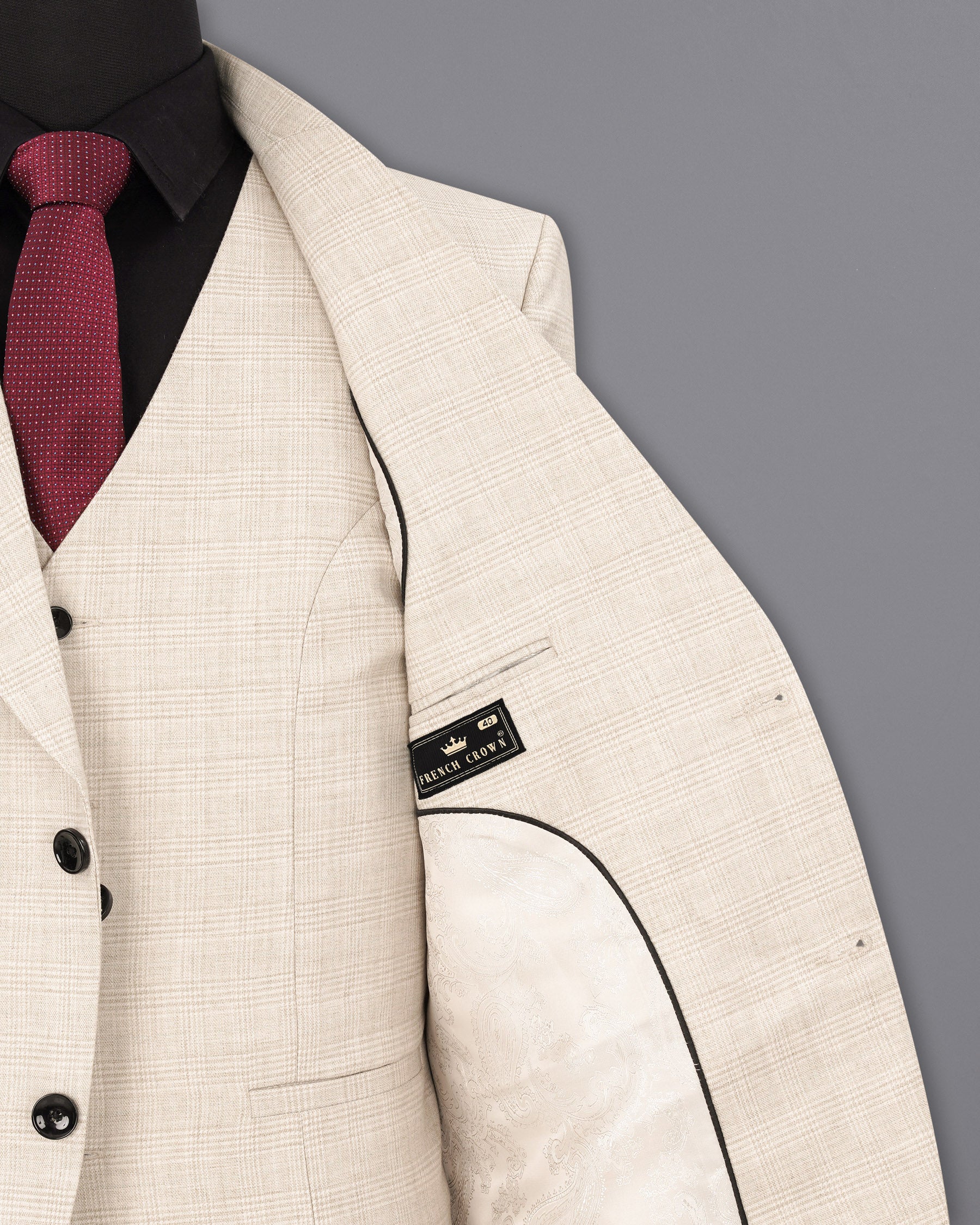 Merino Brown Plaid Blazer BL1899-SB-36,BL1899-SB-38,BL1899-SB-40,BL1899-SB-42,BL1899-SB-44,BL1899-SB-46,BL1899-SB-48,BL1899-SB-50,BL1899-SB-52,BL1899-SB-54,BL1899-SB-56,BL1899-SB-58,BL1899-SB-60