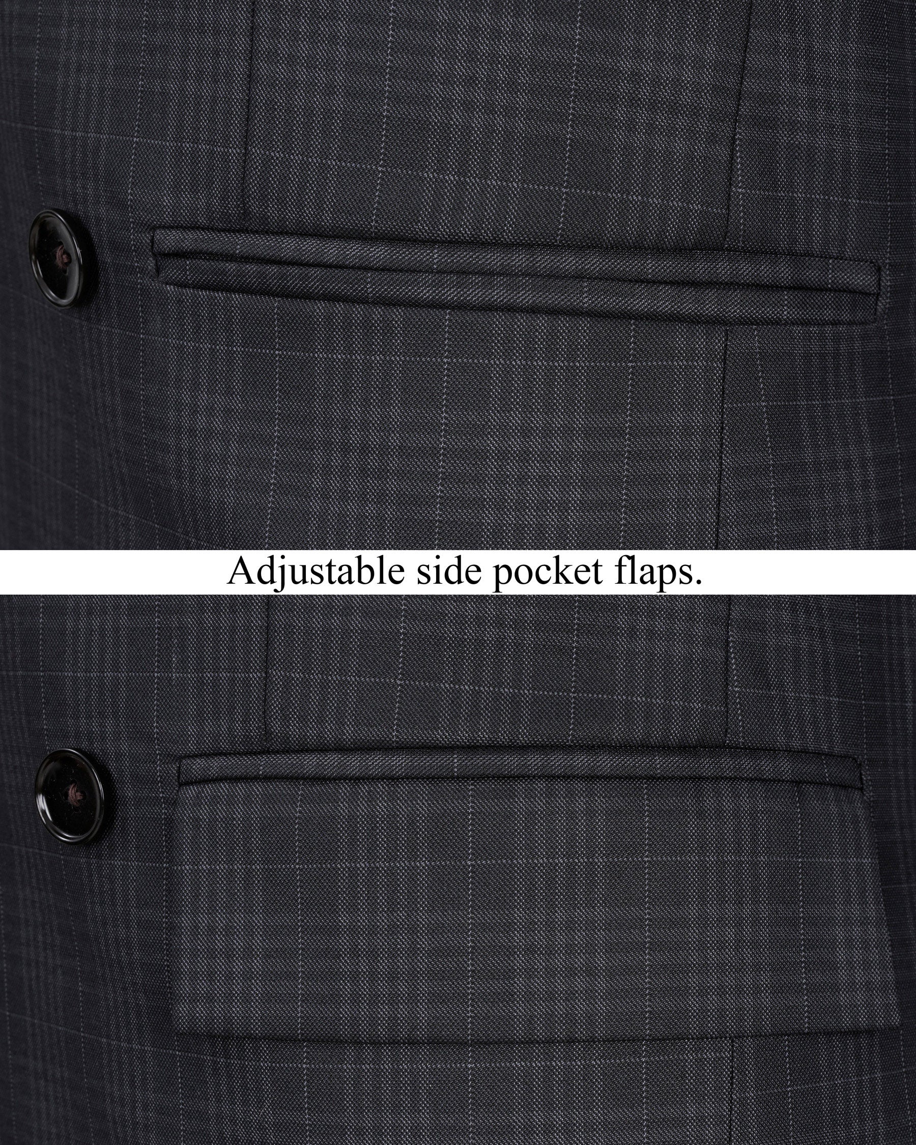 Rangoon Black Plaid Double Breasted Blazer BL1926-DB-36,BL1926-DB-38,BL1926-DB-40,BL1926-DB-42,BL1926-DB-44,BL1926-DB-46,BL1926-DB-48,BL1926-DB-50,BL1926-DB-52,BL1926-DB-54,BL1926-DB-56,BL1926-DB-58,BL1926-DB-60