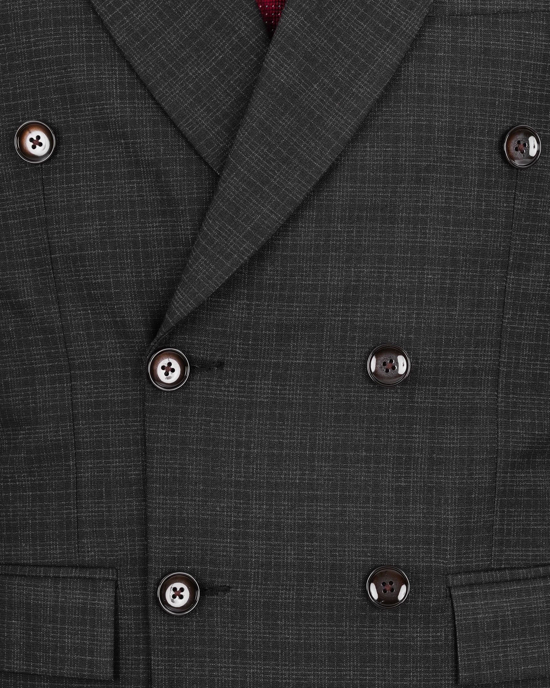 Zeus Gray Plaid Double Breasted Blazer BL1948-DB-36,BL1948-DB-38,BL1948-DB-40,BL1948-DB-42,BL1948-DB-44,BL1948-DB-46,BL1948-DB-48,BL1948-DB-50,BL1948-DB-52,BL1948-DB-54,BL1948-DB-56,BL1948-DB-58,BL1948-DB-60